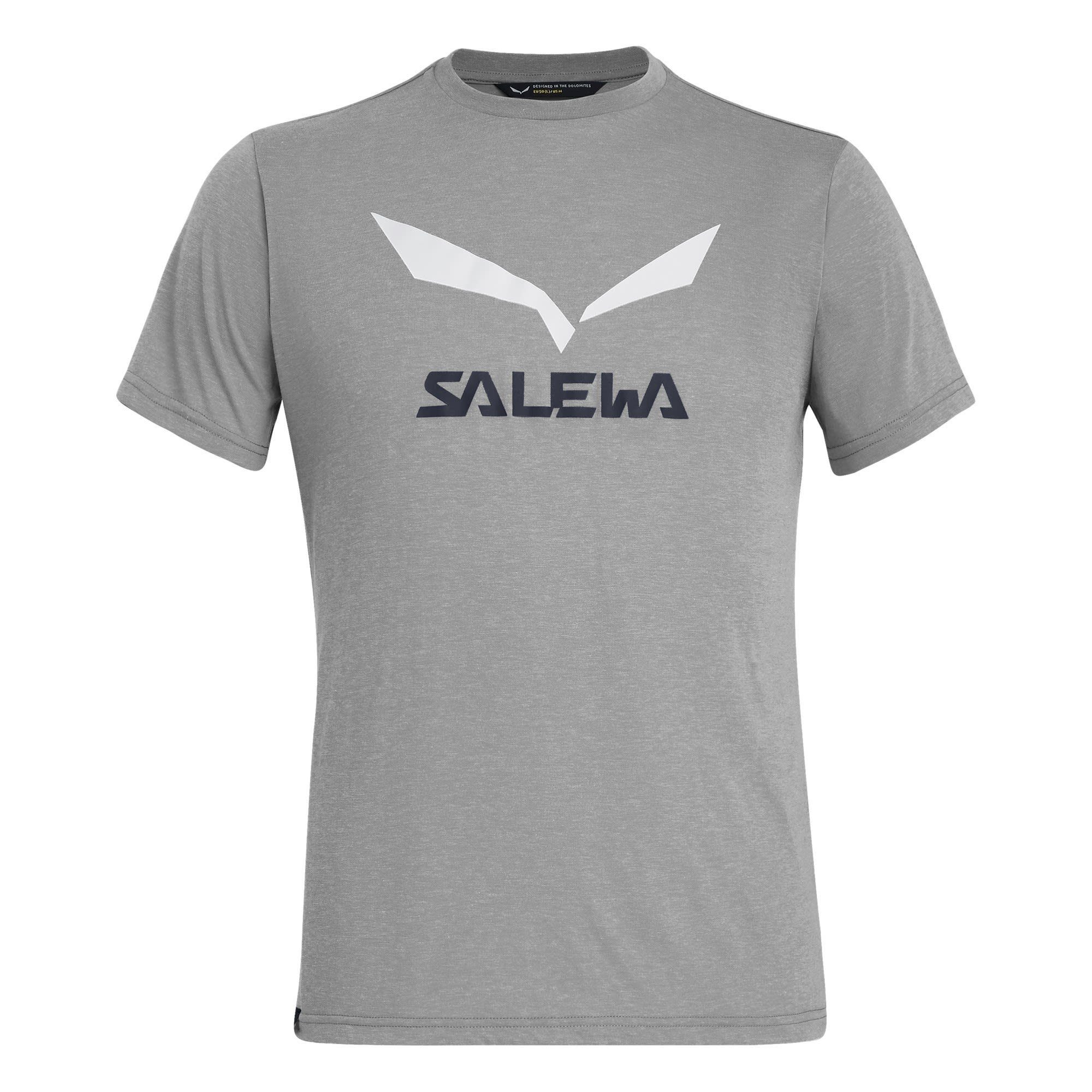 Salewa T-Shirt Salewa M Solidlogo Release Heather Melange Dri Grey Tee Herren