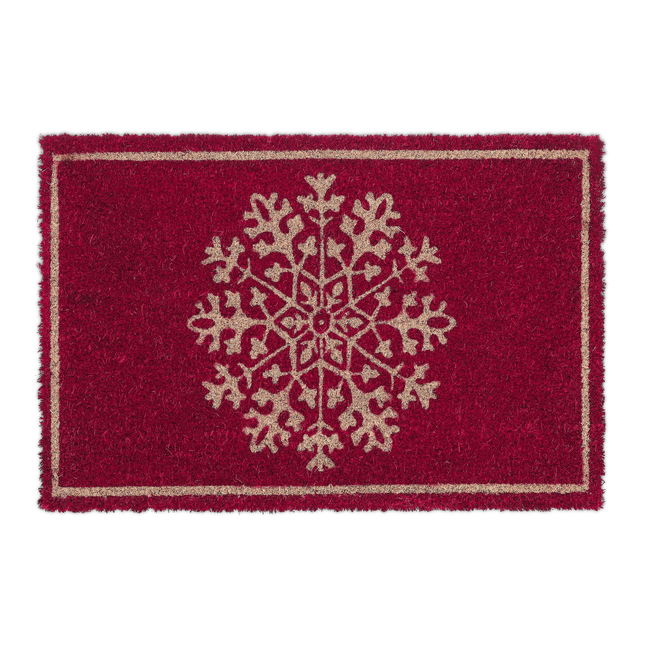 relaxdays Fußmatte Kokos Fußmatte "Schneeflocke", Höhe: 15 mm günstig online kaufen