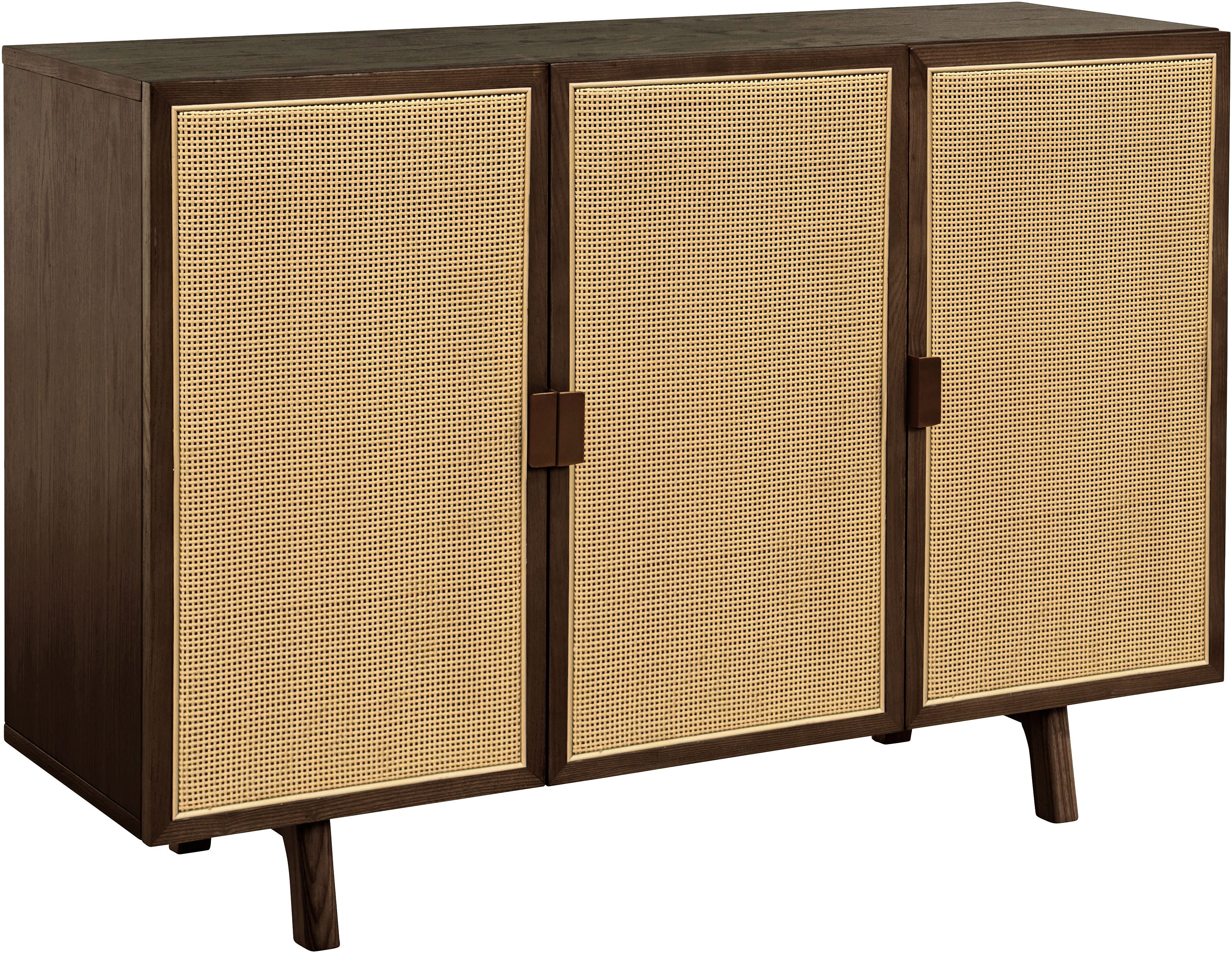 LeGer Home by Lena Gercke Sideboard Lina, Mit Rattan Einsatz, 4 Innenfächer, teilmassiv
