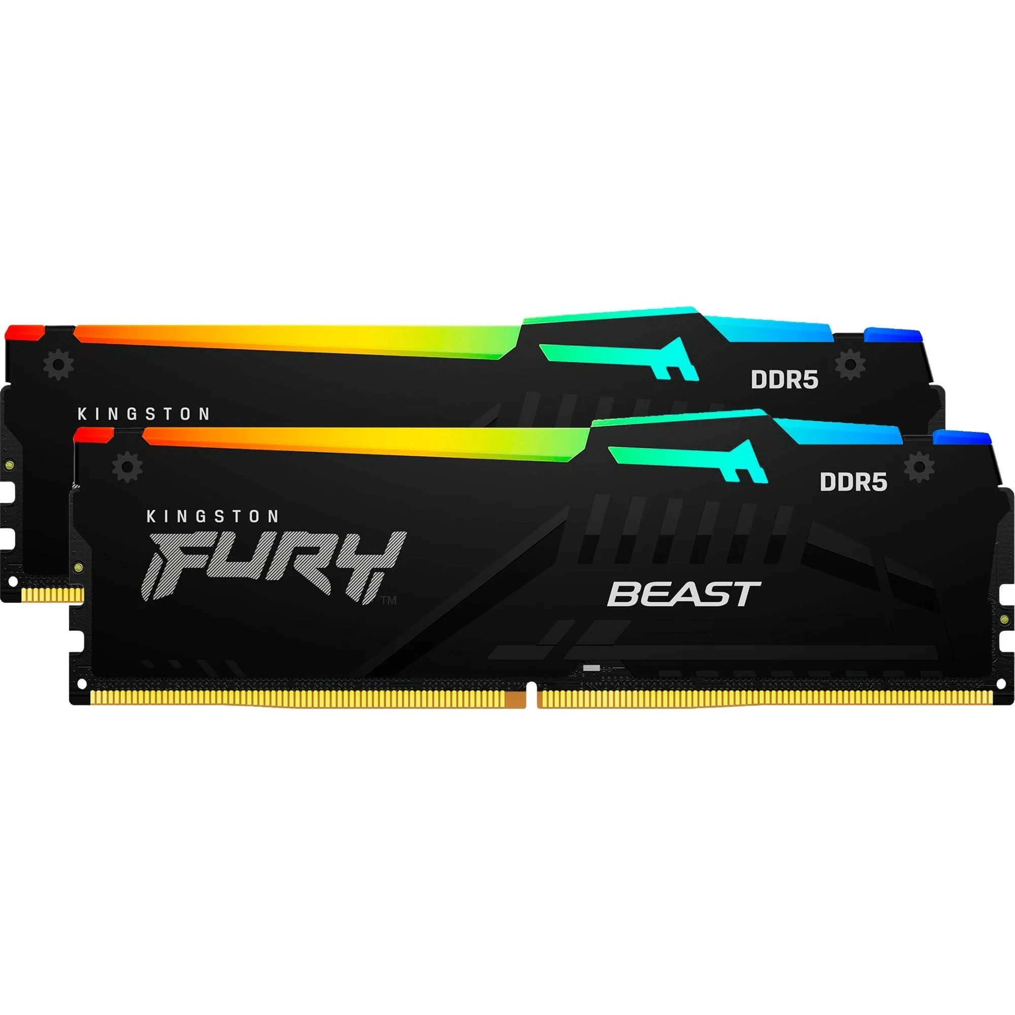Kingston FURY Beast RGB 32GB DDR5-6000 Dual Kit (2x 16GB) CL30 PC-Arbeitsspeicher (CL30 Low Latency, EXPO/XMP 3.0, On-Die ECC, Heatspreader)