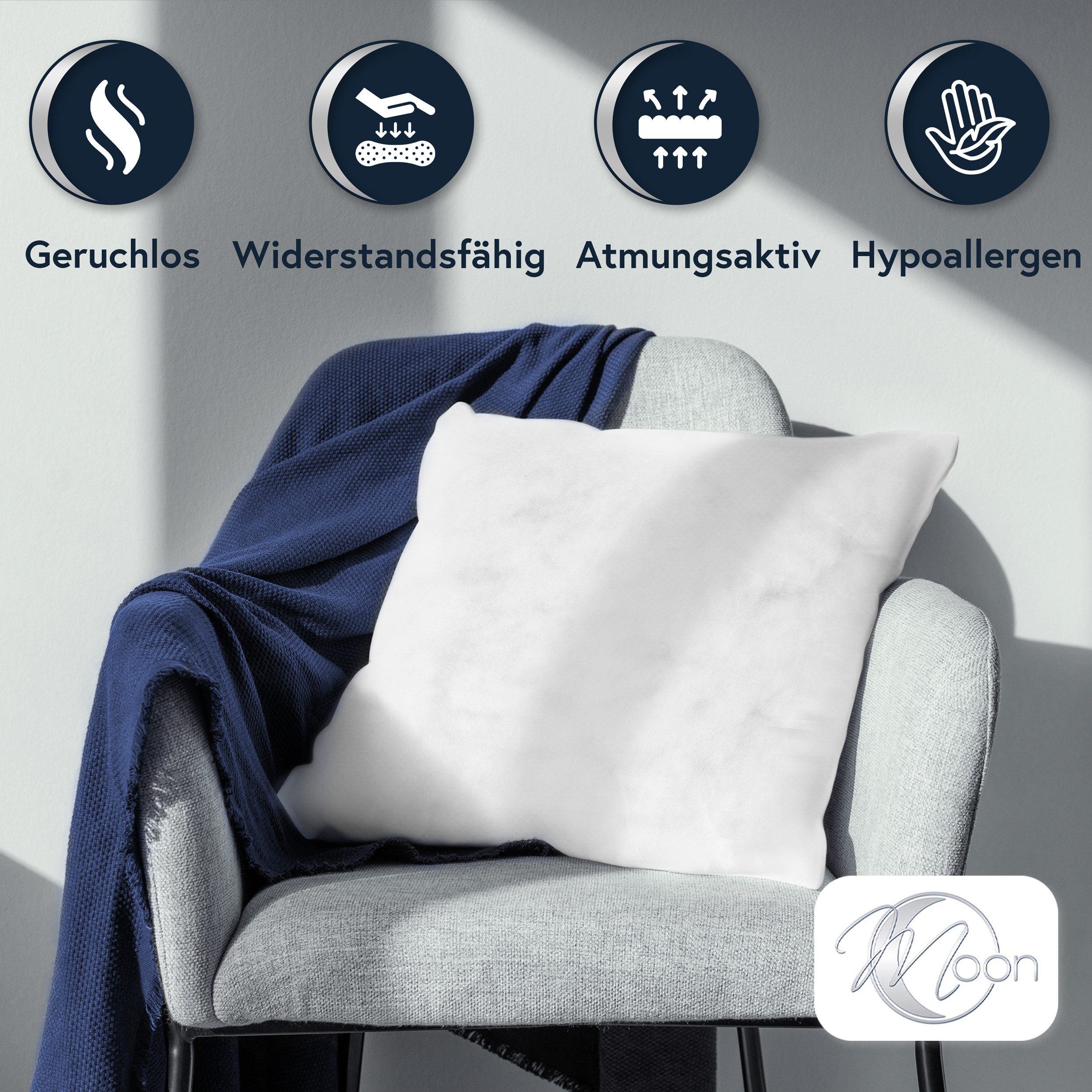 MOON Heimtextilien Sofakissen 4er Pack Füllkissen Innenkissen fest gefüllt Polyester Nonwoven Moon – Bild 3 von 5