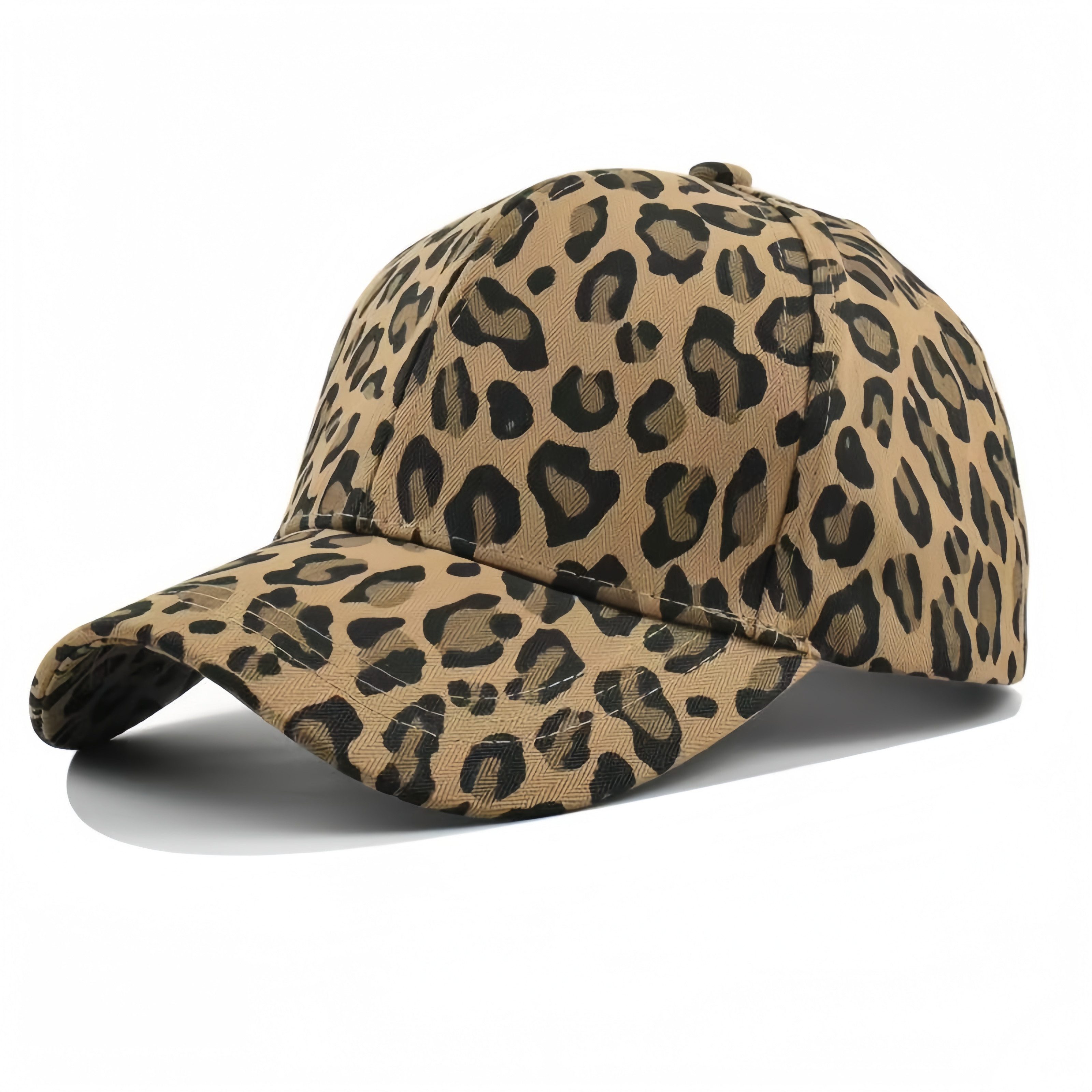 FOUORTUNATE-BEE Baseball Cap Damen Vintage Baseballkappe mit Leopardenmuster, verstellbar Sommer Outdoor Kappe im Cheetah-Print, leicht & verstellbar