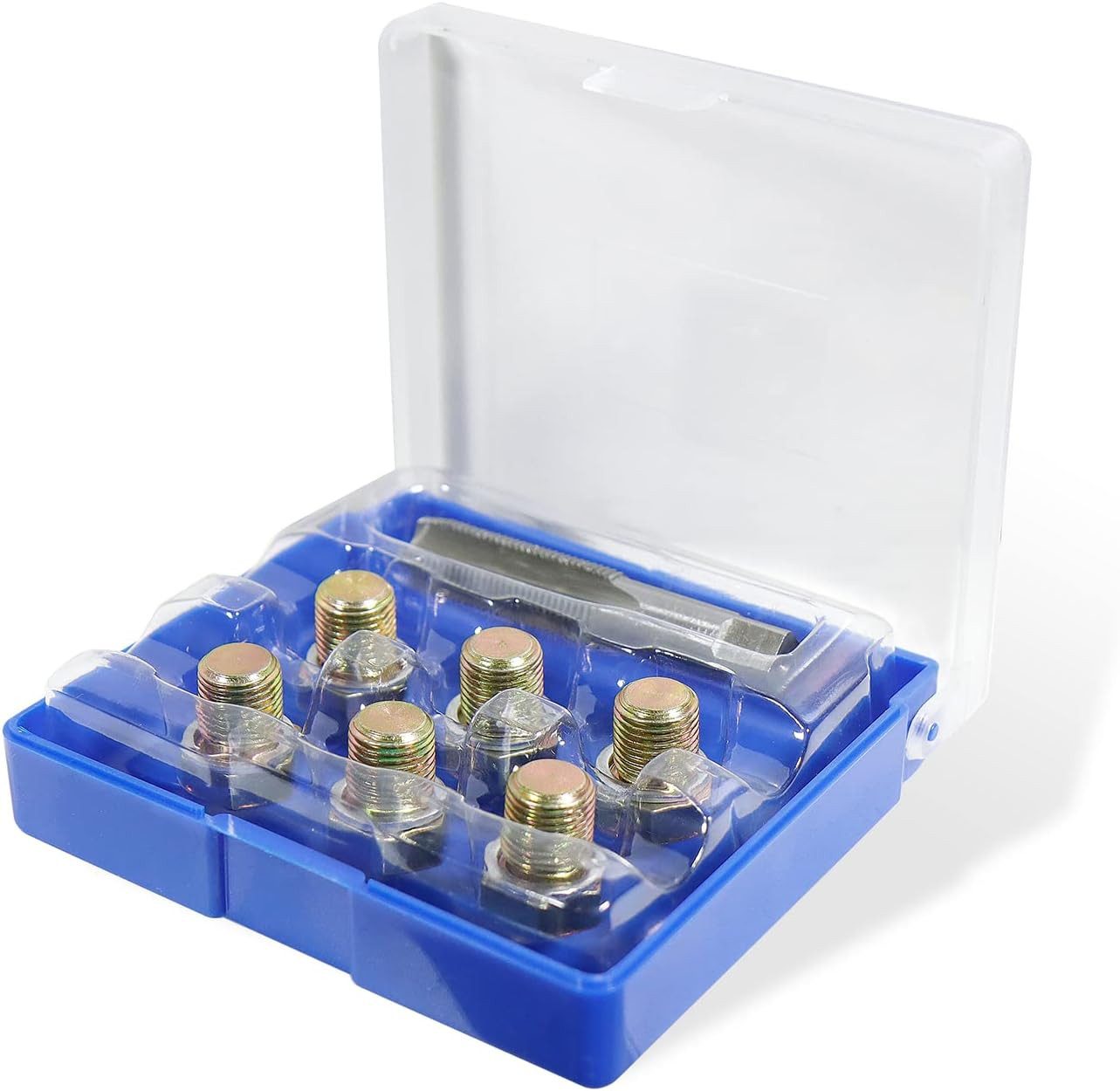 CCLIFE Schrauben-Set Ölablassschraube Reparatur Satz, (Set, 6 Ölablassschrauben M13×1,25;6 Dichtringe M13;Gewindebohrer 1 M13×1,25)
