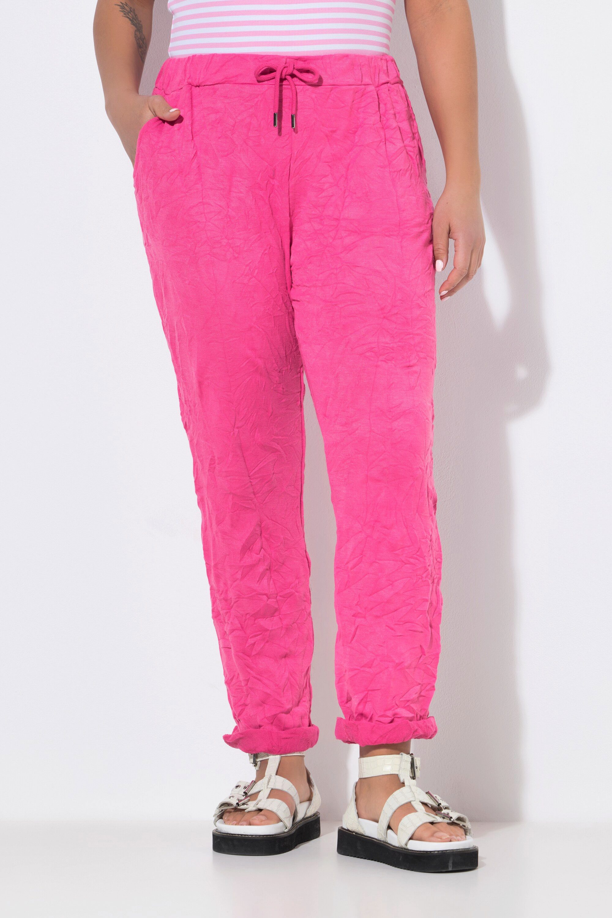 Funktionshose Crinkle-Hose Loose Jogg-Style Crinkle Elastikbund