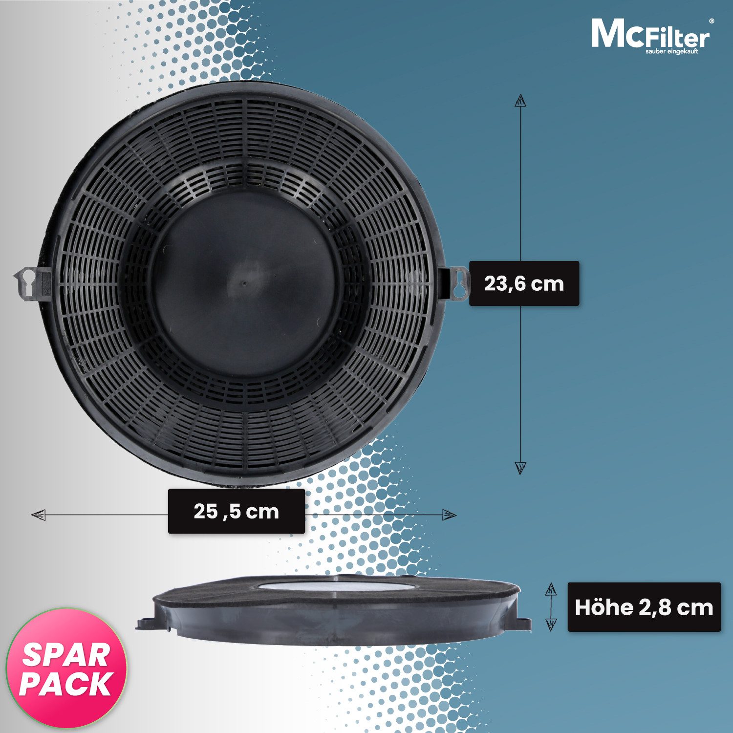 McFilter Aktivkohlefilter (2 Stück) für Dunstabzugshauben, Zubehör für AEG 9029793610 Whirlpool 480122101262 AMC 037 Typ 48, IKEA 10174556 Nyttig FIL 900, Elica 48