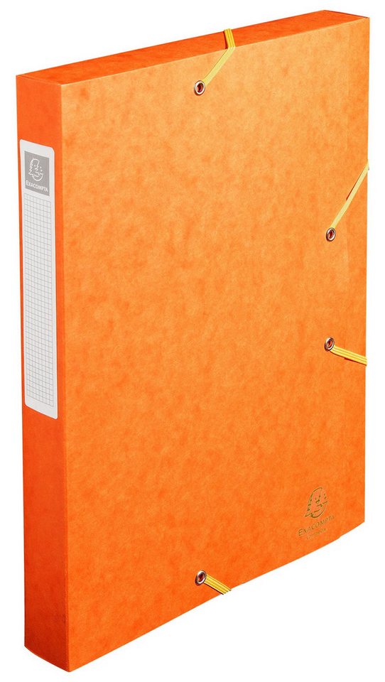 Thumbnail - EXACOMPTA Archivcontainer 10x Archivbox Rücken 40mm Karton +3 Klappen Gummizug A4 Orange 14017H, Boxen mit Gummizug