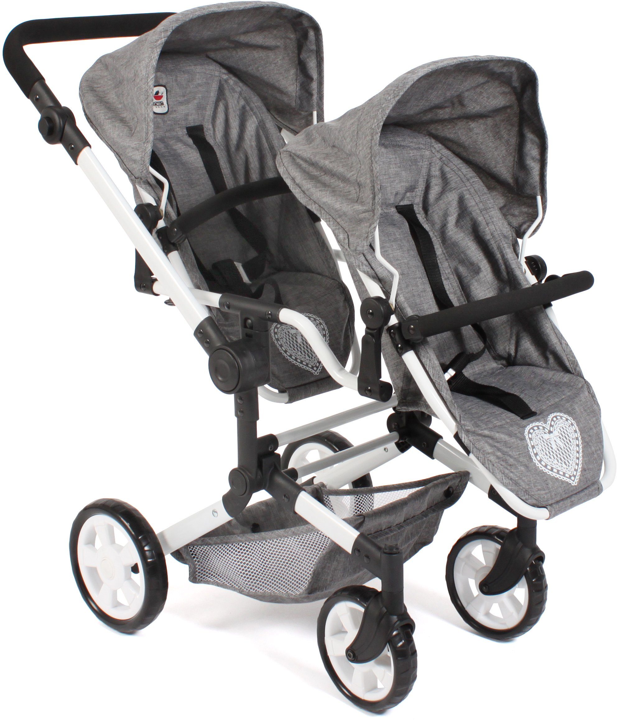CHIC2000 Puppen-Zwillingsbuggy Linus Duo, Jeans Grey, günstig online kaufen