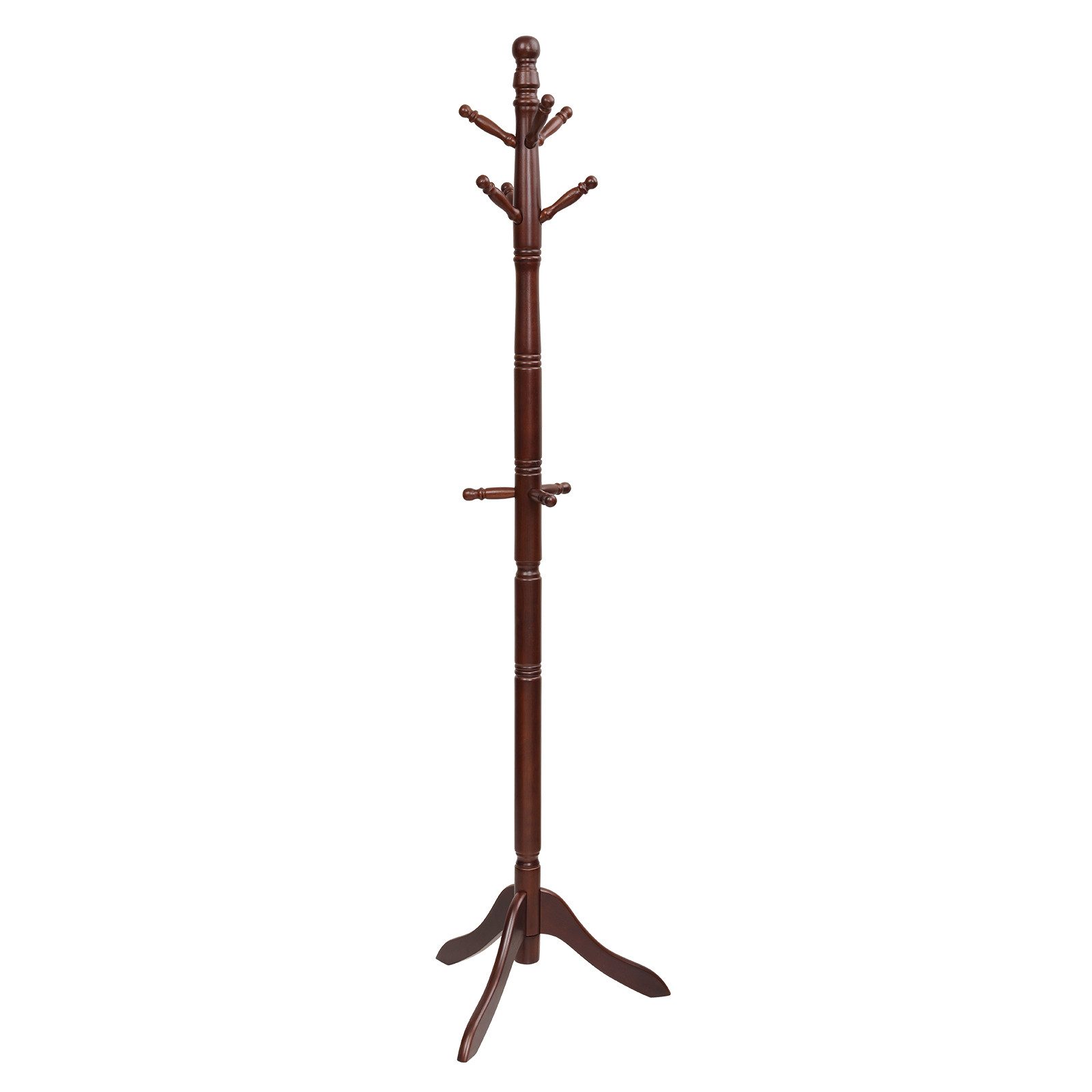 COSTWAY Garderobenständer, 9 Haken, höhenverstellbar, stehend, Holz, 175cm günstig online kaufen