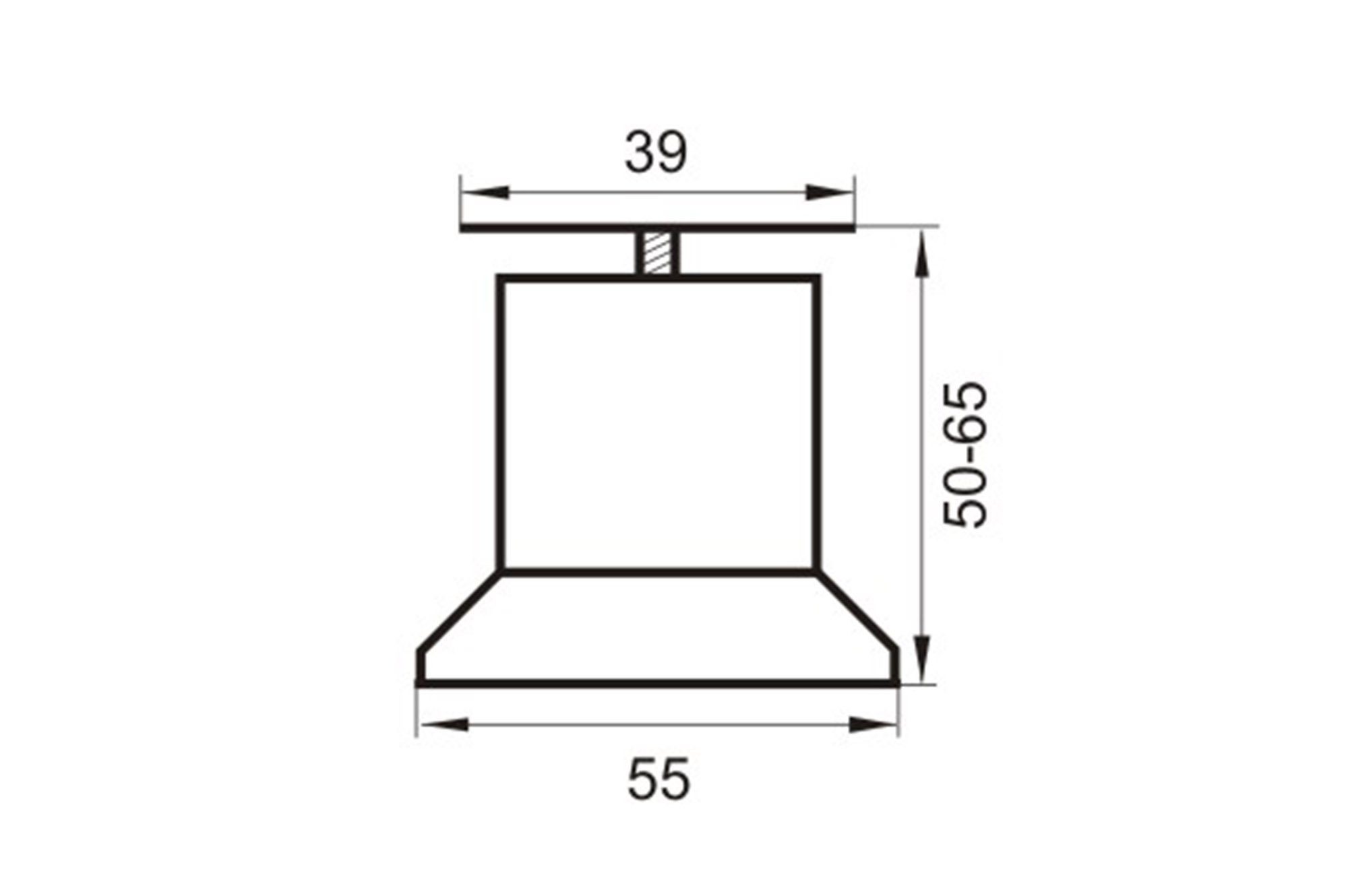 Ф50x65, Schwarz Stück Möbelgleiter Möbelfüße Möbelfuß 4 Polsterfuß Kunststoff IHC (4-St)