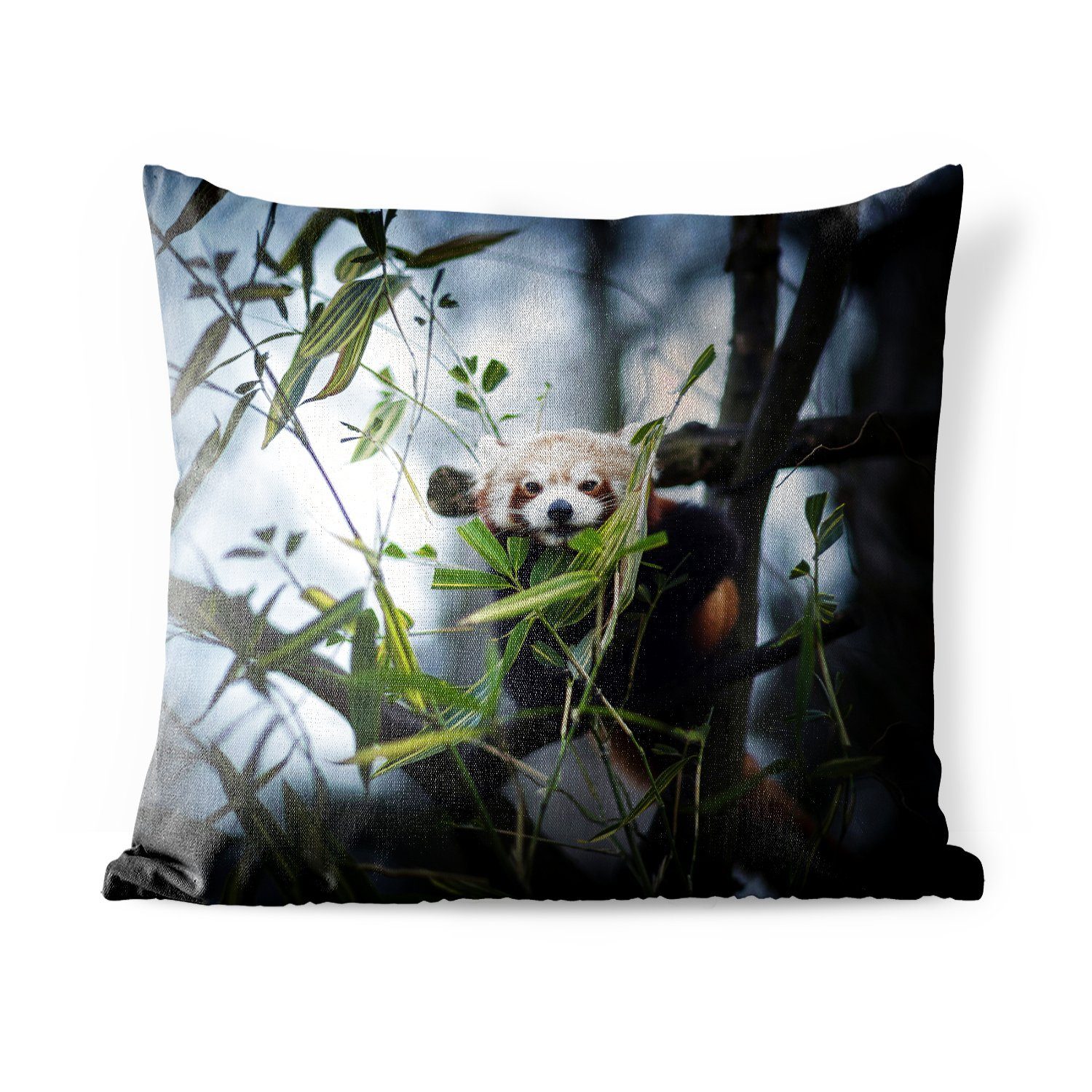MuchoWow Dekokissen Panda - - Kissenhülle, Dekokissenbezug, Dekokissen, Pflanzen Kissenbezüge, Zweige, Outdoor