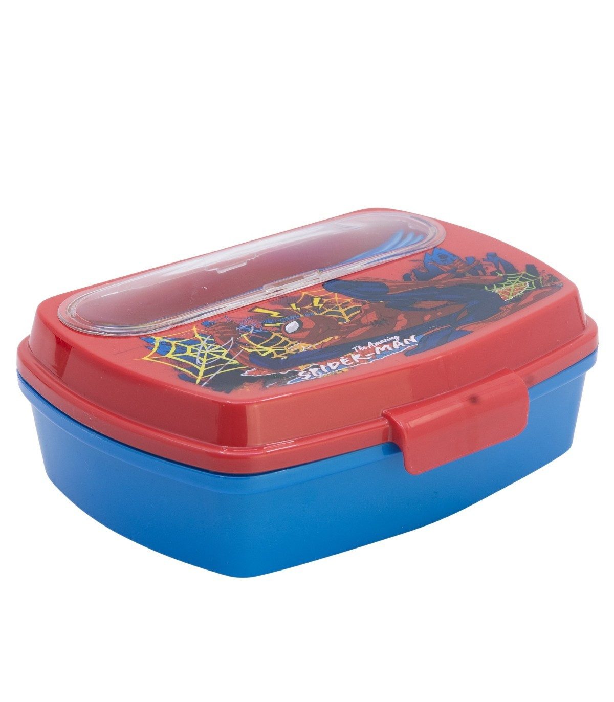 Spiderman Lunchbox Sandwichbox mit Besteck Kinder Brotdose Lunchbox, Polyethylen