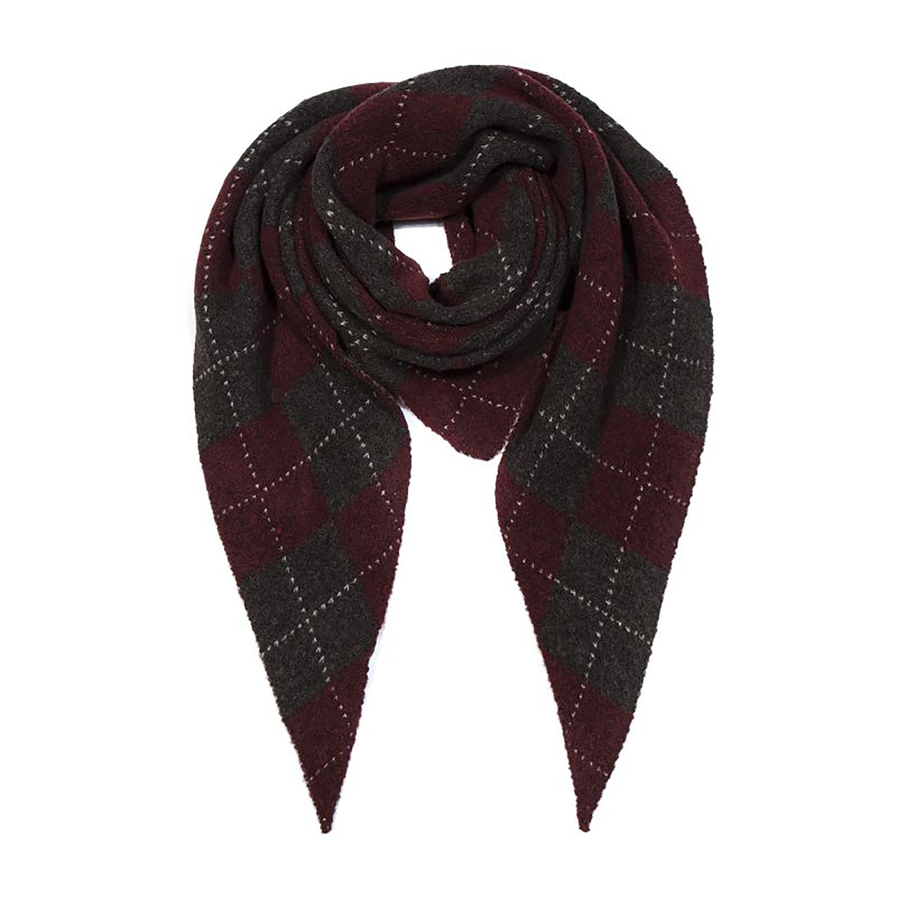 Faera Modeschal Argylemuster Rauten Kontrastlinien für Damen, (1-St), Argylemuster, Großflächige Rauten, Feine Kontrastlinien