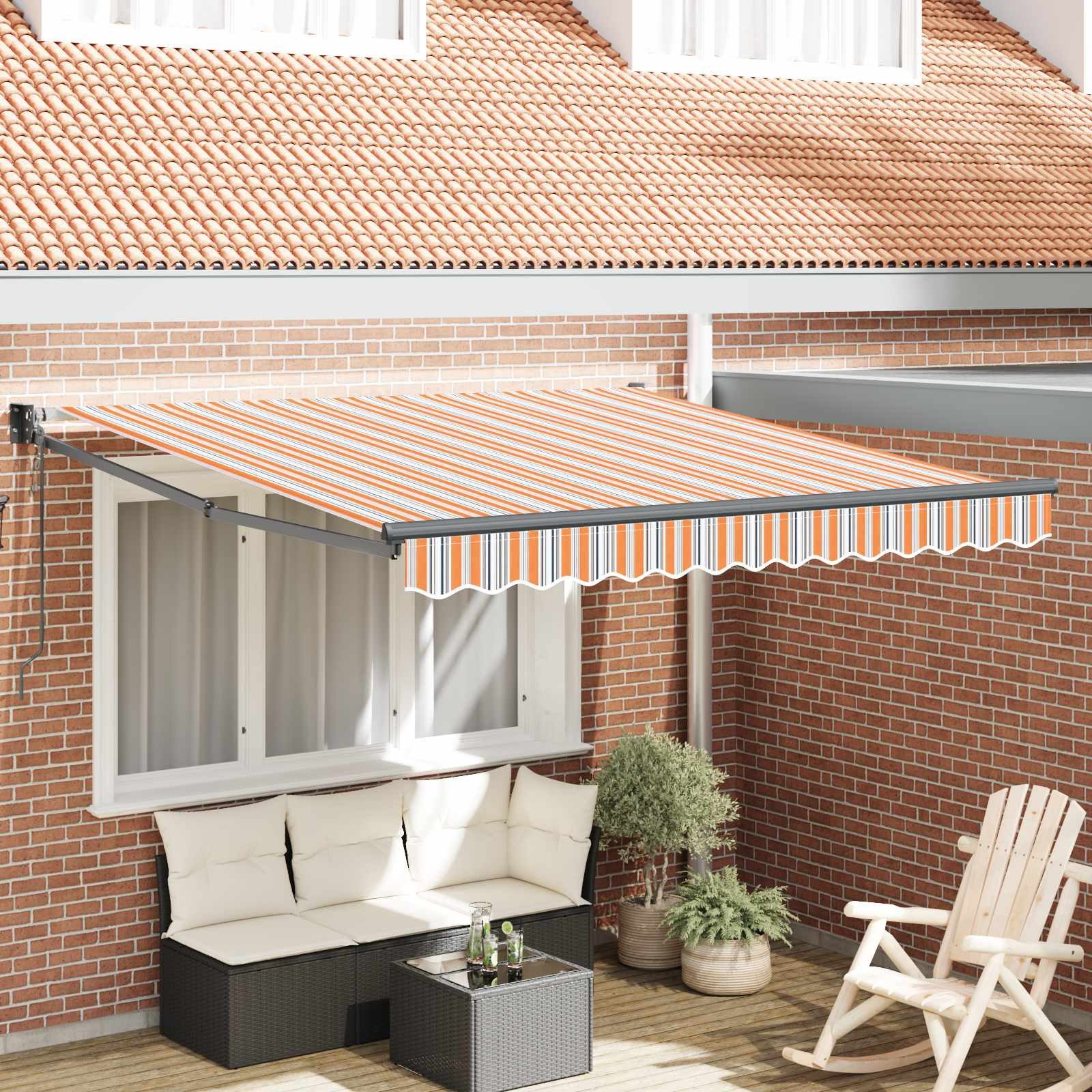 vidaXL Markise Ausziehbare Markise Mehrfarbig 350 x 250 cm (1-St)