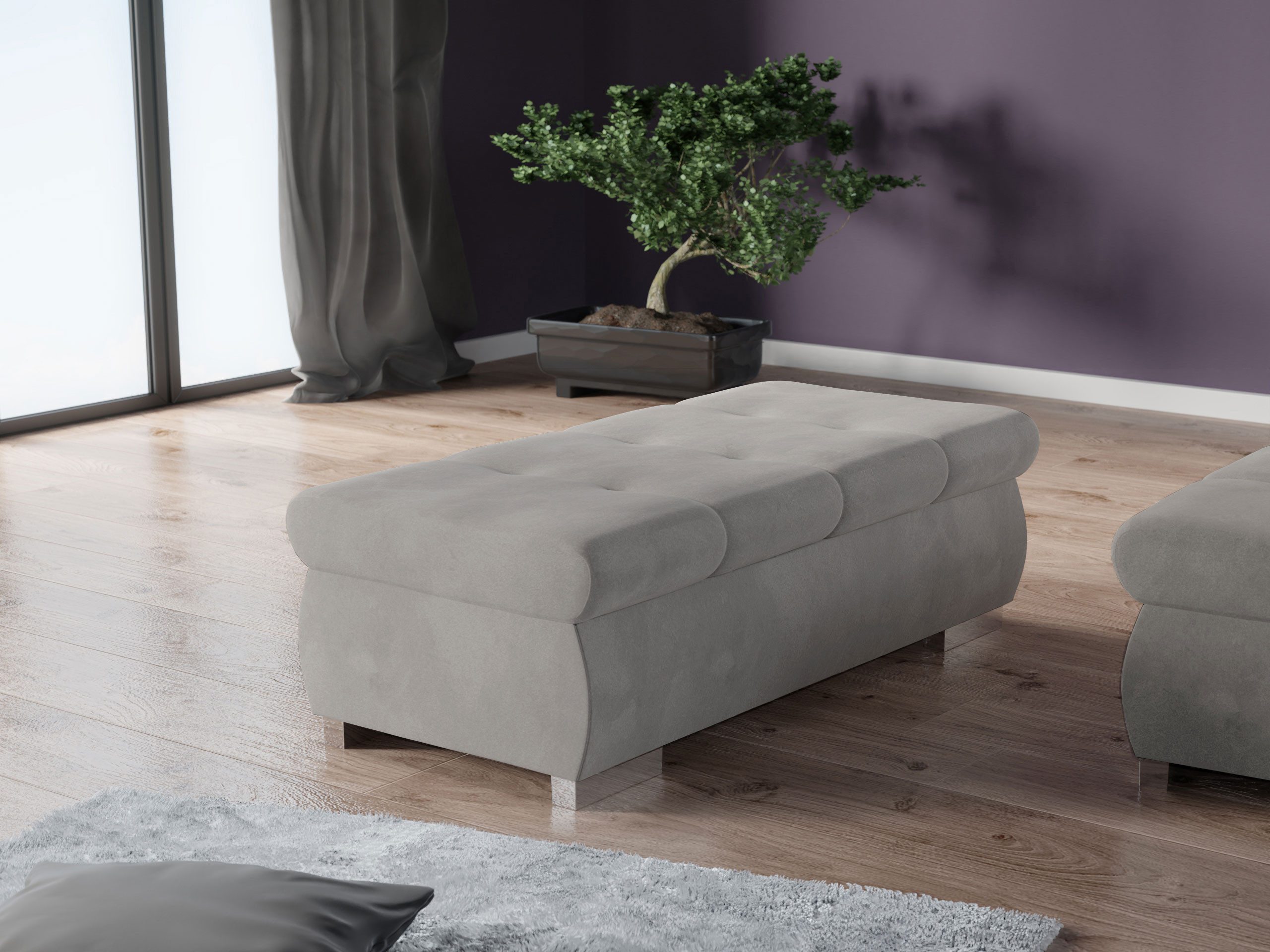 MIRJAN24 Polsterhocker Orkan Groß, Holzkonstruktion, 120x60x39 günstig online kaufen