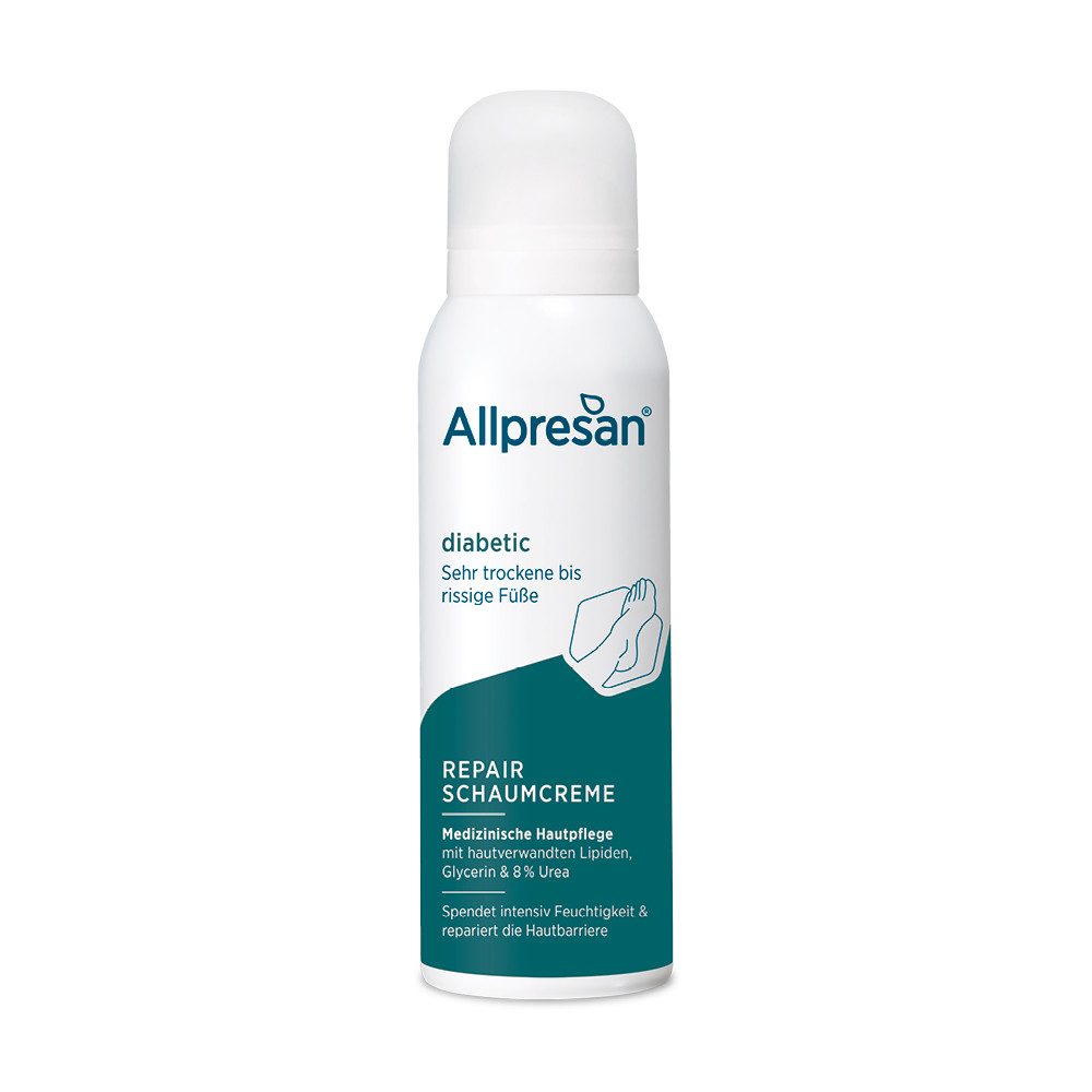 Allpresan Fußschaum Allpresan diabetic INTENSIV + REPAIR Pflegeserie -Produkt wählbar- diabetic REPAIR, 1-tlg., Spezialpflege für sehr trockene bis rissige Haut bei Diabetes mellitus