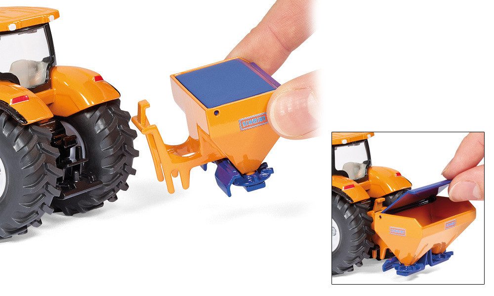 SIEPER Modelltraktor siku New Holland mit Räumschild + Streuer 1:50