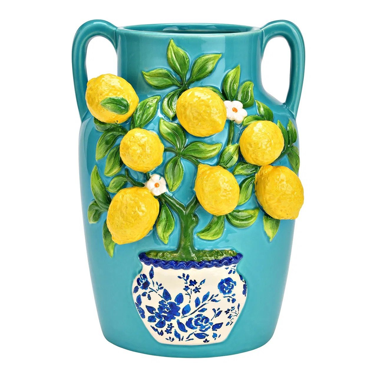 Interdesign24 Dekovase Zitronen 3D, 3D, aus Keramik günstig online kaufen