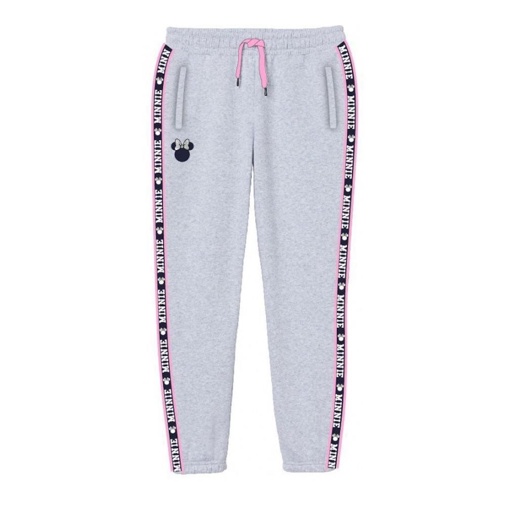 Disney Jogginghose Bequeme Freizeit- / Jogginghose Minnie Maus, grau mit rosa Streifen