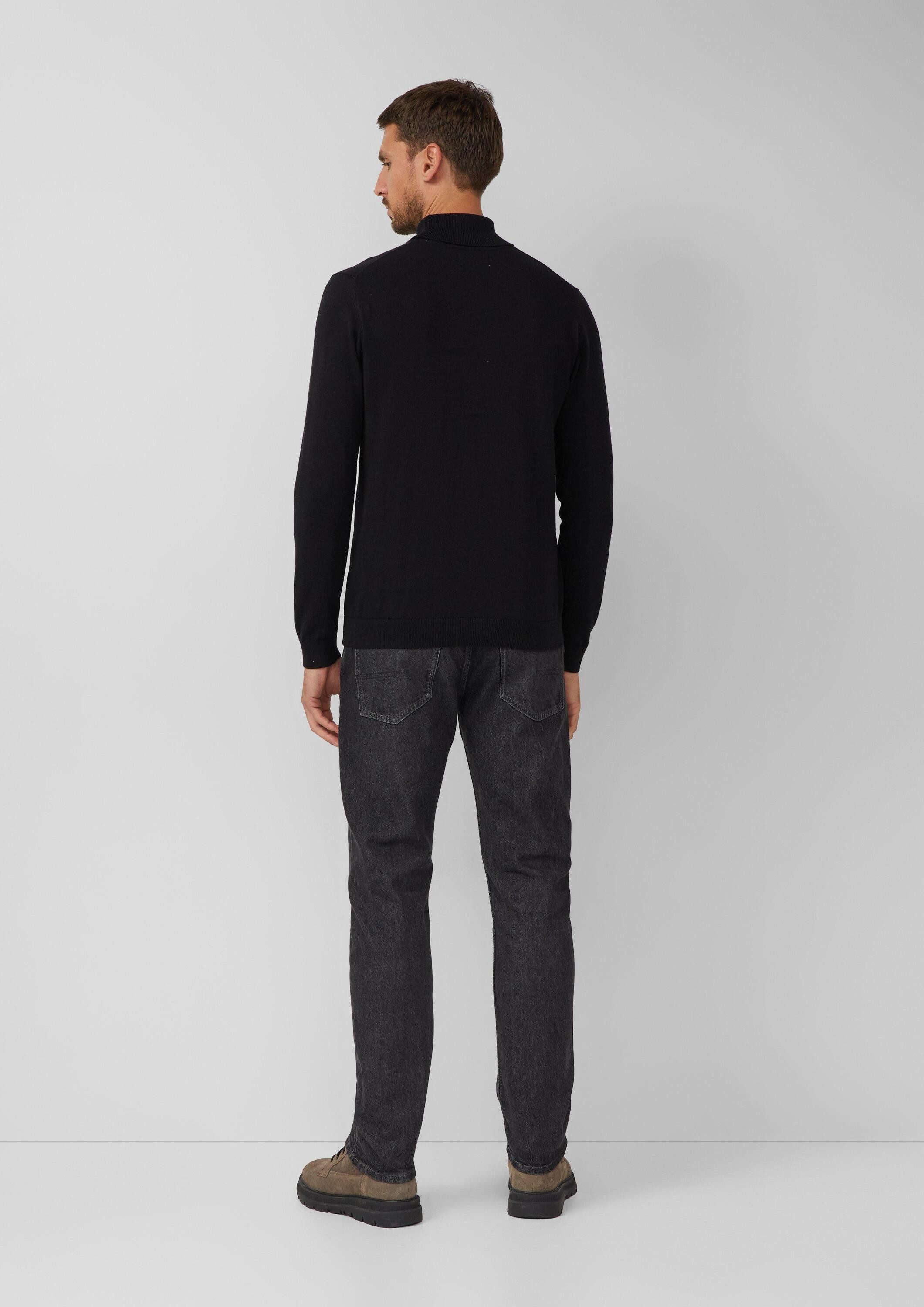 s.Oliver Longpullover Strickpullover Rollkragenpullover aus reiner Baumwolle