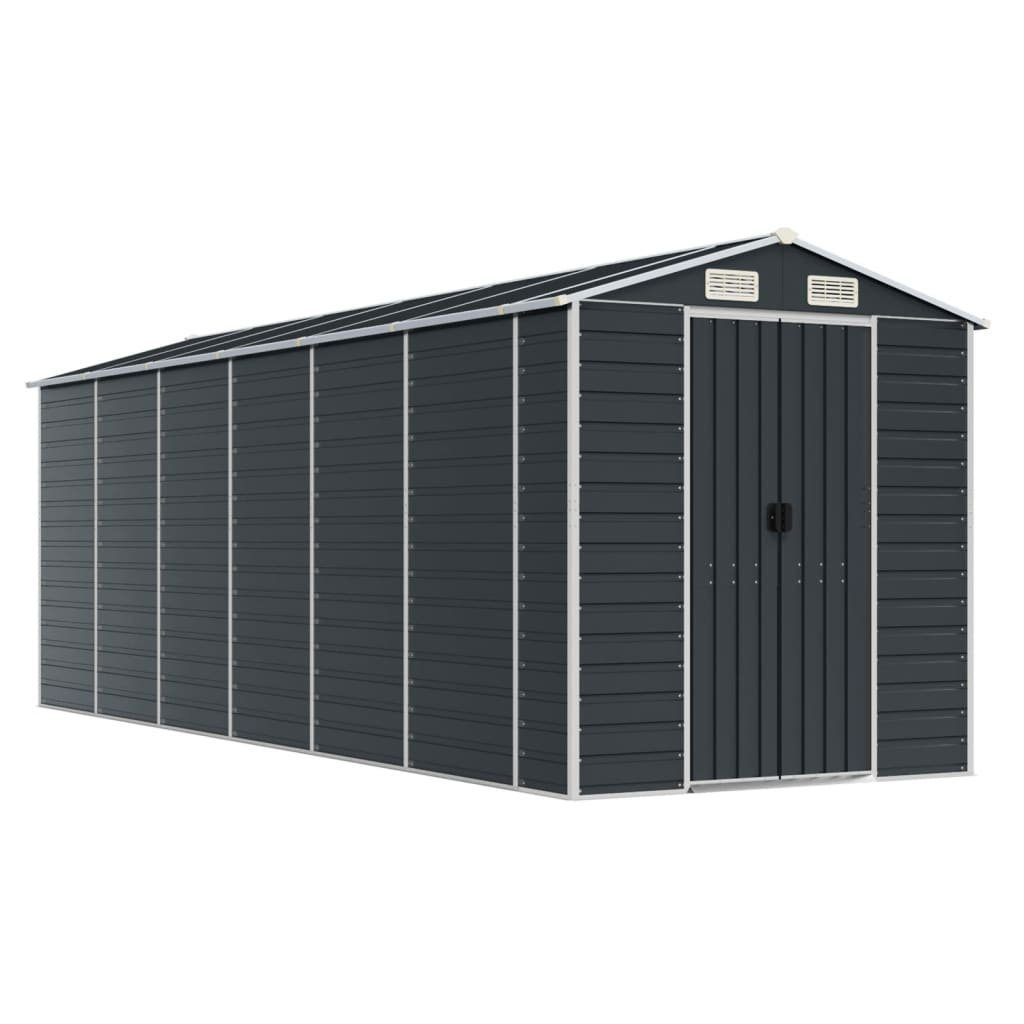 vidaXL Gartenhaus Gerätehaus Anthrazit 191x555x198 cm Verzinkter Stahl