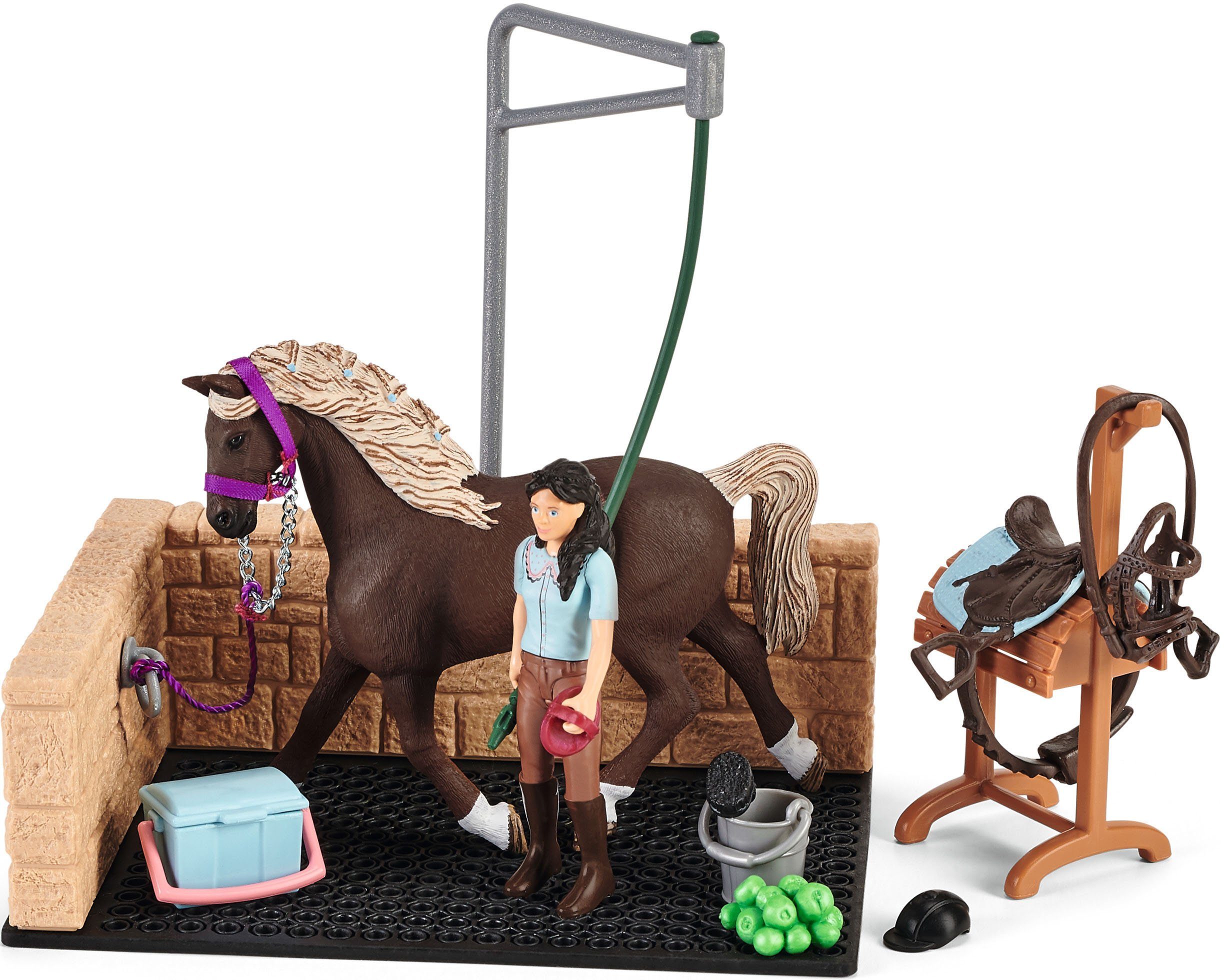 Image of Schleich 42438 Horse Club Waschplatz mit Emily und Luna Pferdestall-Spiel ab 5 Jahren