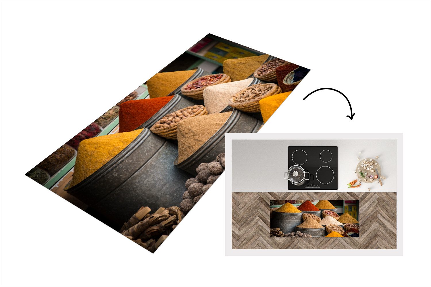 MuchoWow Küchenläufer Kräuter - Ton - günstig online kaufen