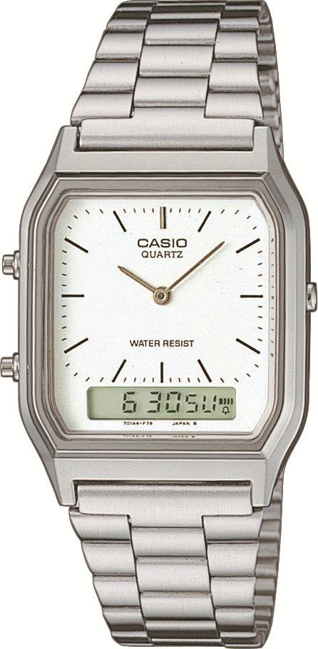 CASIO VINTAGE Chronograph AQ-230A-7DMQYES, Quarzuhr, Armbanduhr, Damen, Herren, digital, retro, Stoppfunktion