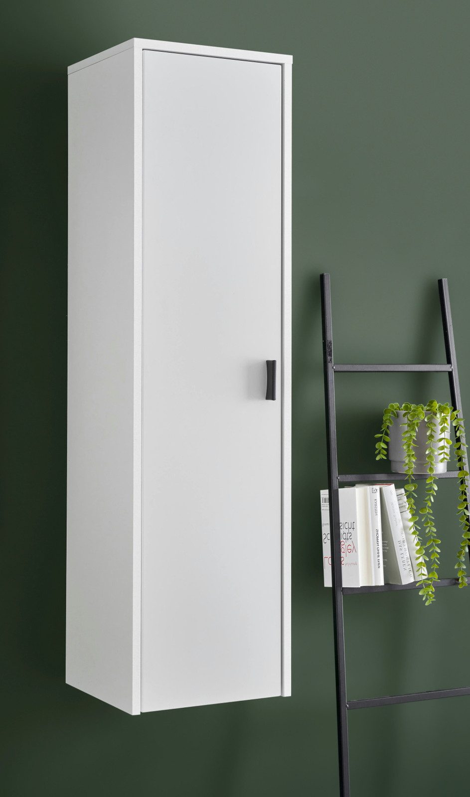 Furn.Design Hängeschrank Merced (Wandschrank in weiß matt, 48 x 180 cm) mit Soft-Close Funktion