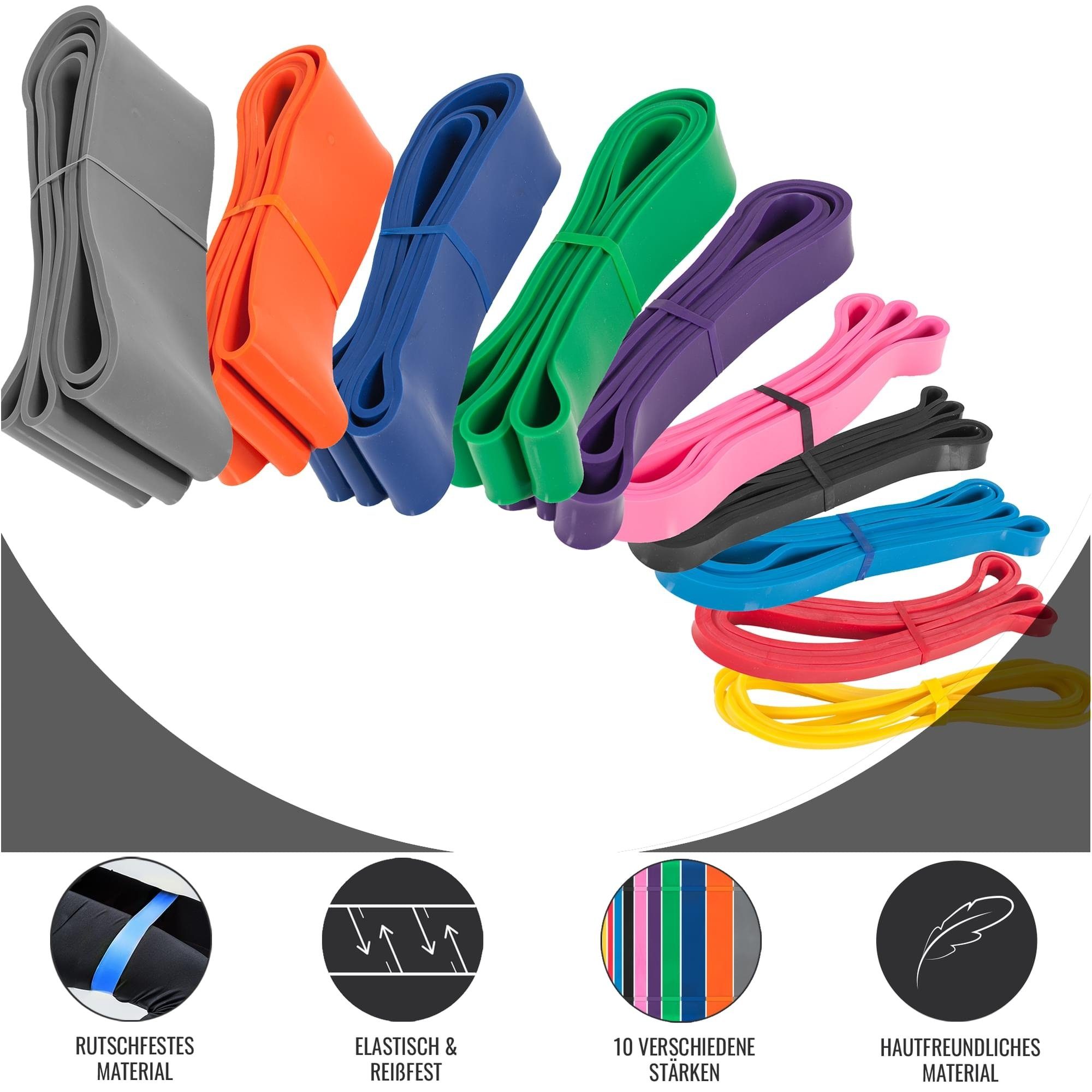 GORILLA SPORTS Expander Trainingsband 6,4 mm bis 101 mm