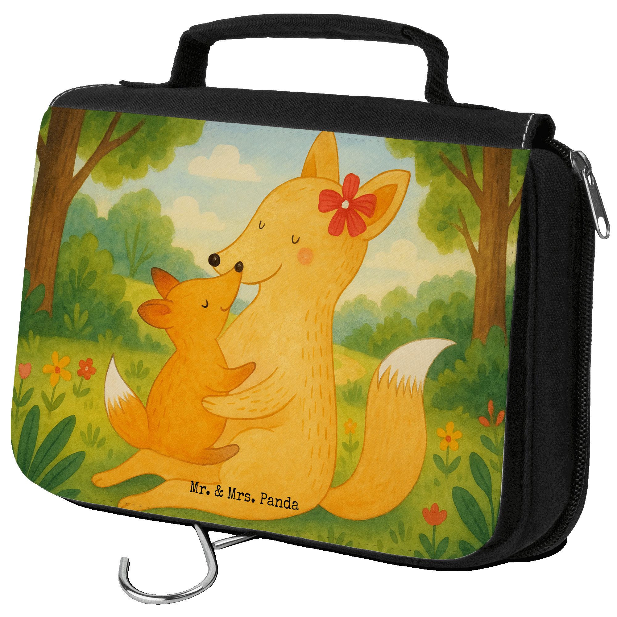 Kulturbeutel Fuchs Mama Design, beautycase, Weiß, Muttertag, Schoß, Kulturbeutel