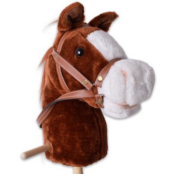 TE-Trend Steckenpferd Spielpferd Pfed zum Reiten mit Rollen und Sound