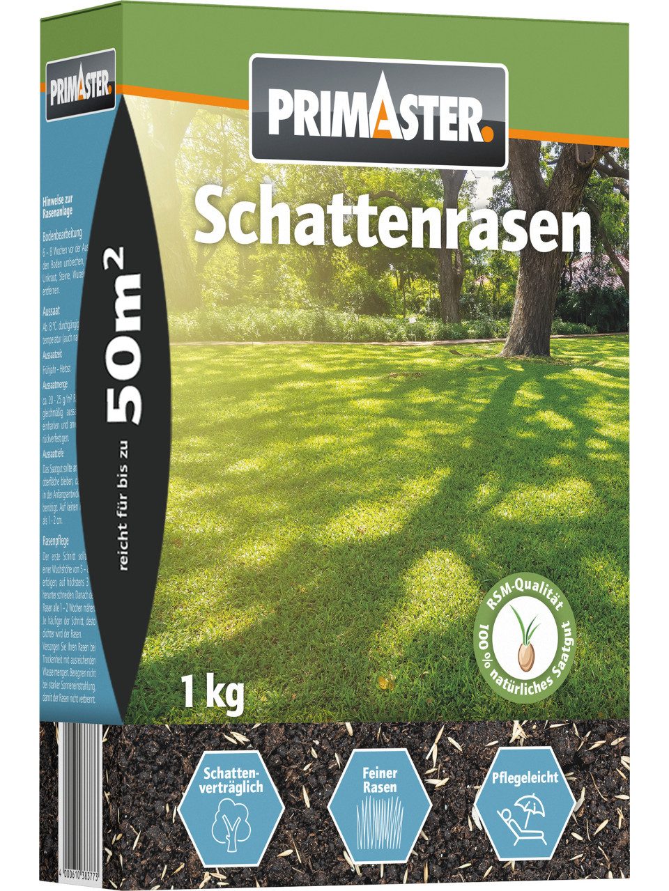 Primaster Rasensamen Primaster Schattenrasen 1 kg für ca. 50 m²
