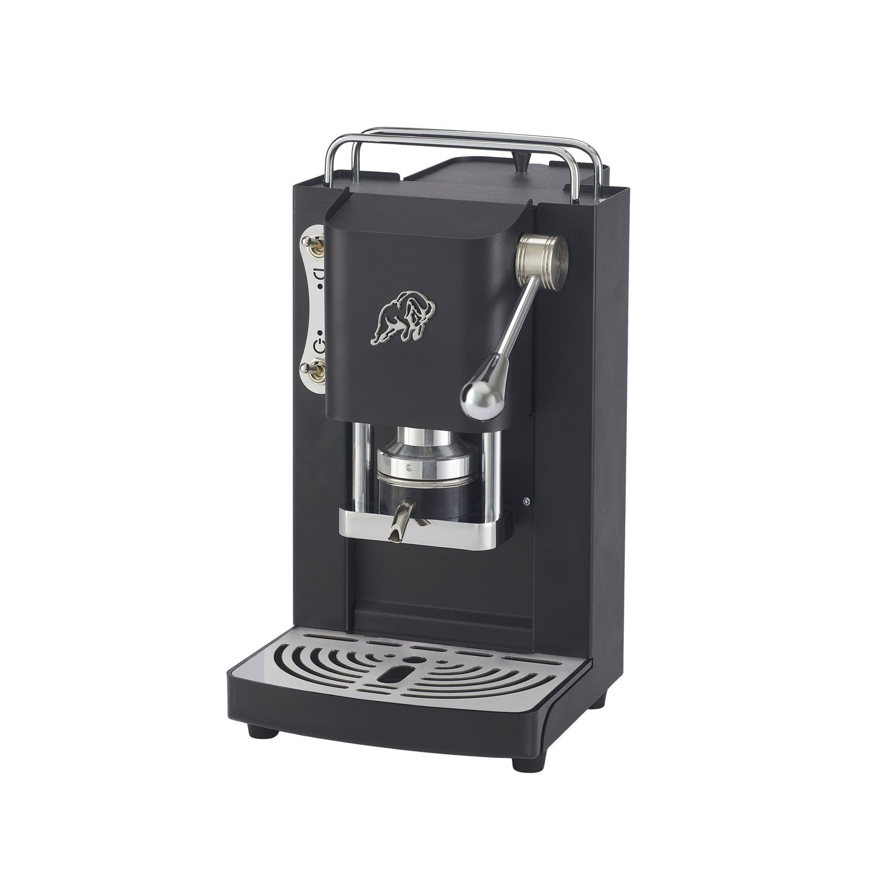 Faber Coffee Machines Espressomaschine Pro Essential Chrom Kaffeepadmaschine, 44mm ESE Pads, Chrom-Details mit hochwertigem 3D-Logo