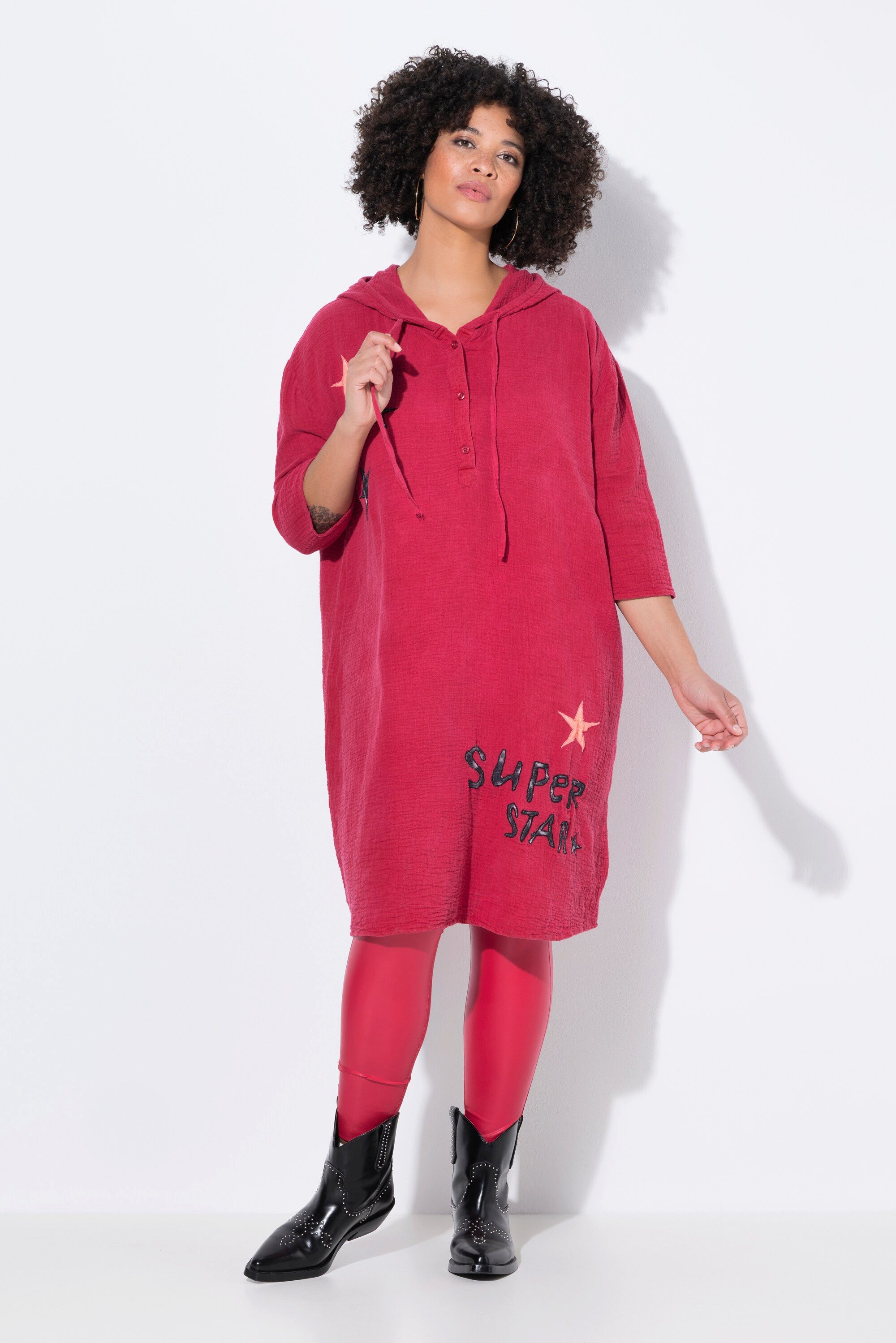 Angel of Style Jerseykleid Musselin-Kleid oversized Sterne Kapuze günstig online kaufen