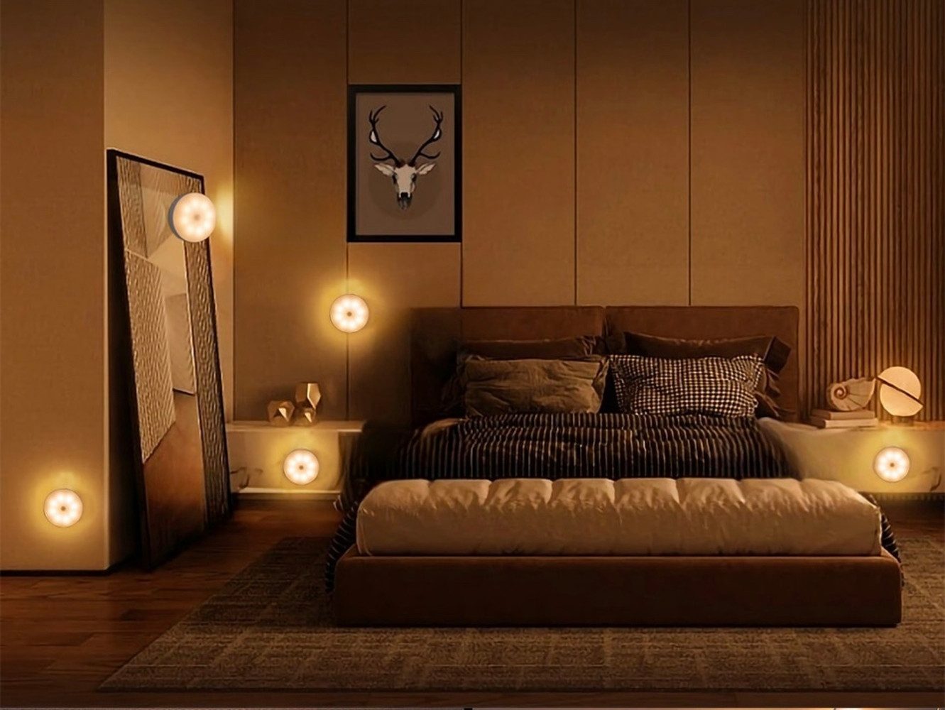 PRECORN LED Nachtlicht 4x Schrankbeleuchtung Licht m. Bewegungsmelder dimmb günstig online kaufen