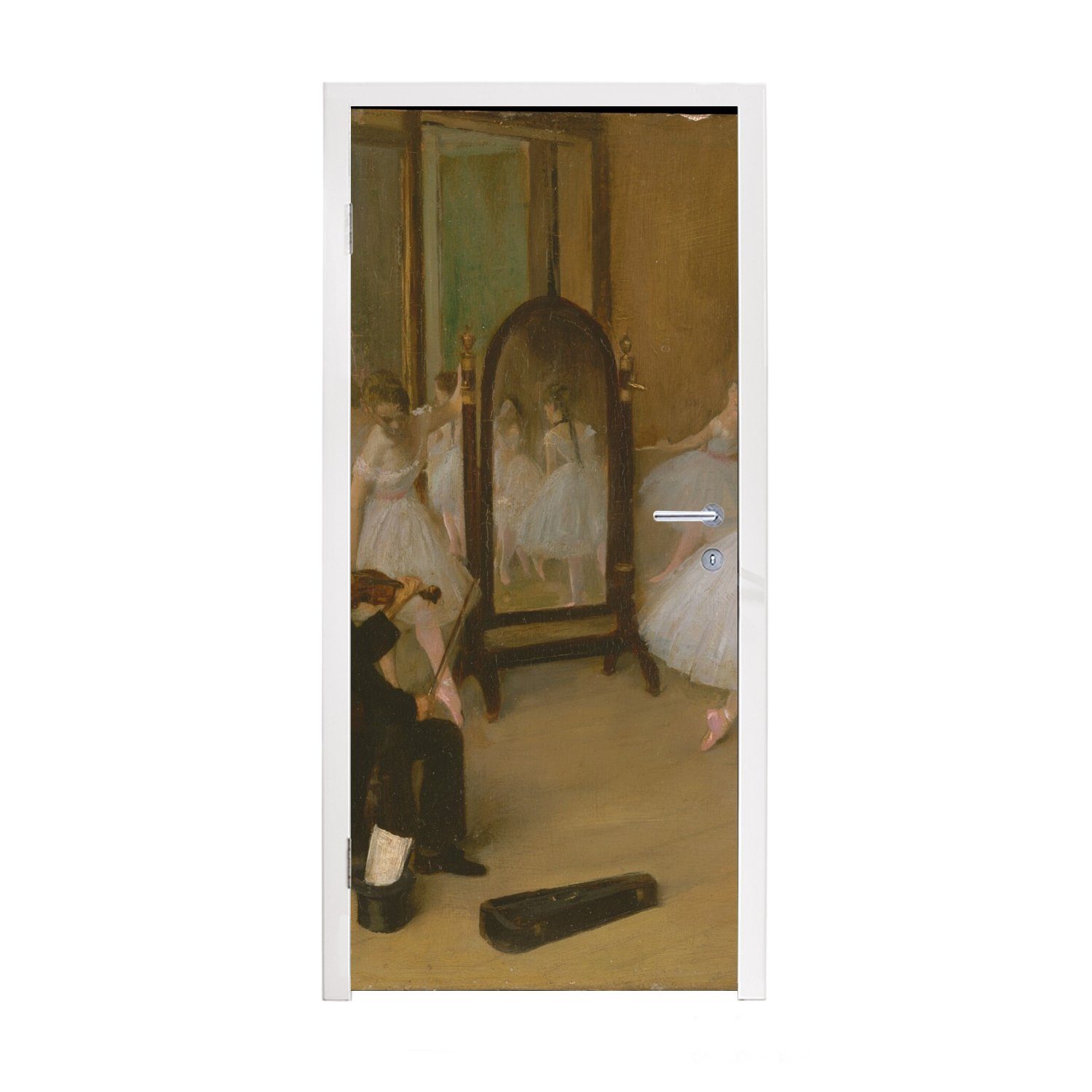 MuchoWow Türtapete Die tanzende Klasse - Gemälde von Edgar Degas, Matt, bedruckt, (1 St), Fototapete für Tür, Türaufkleber, 75x205 cm