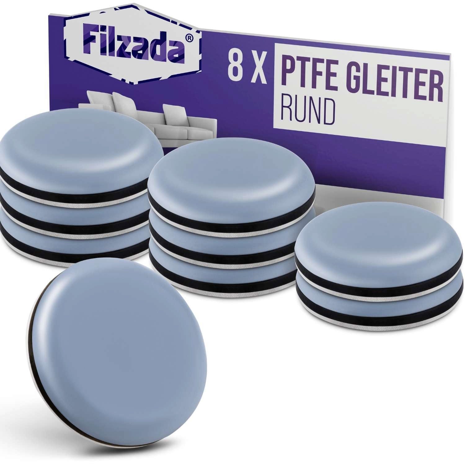 Möbelfuß 8x Teflongleiter Selbstklebend Rund PTFE Möbelgleiter Stuhlgleiter