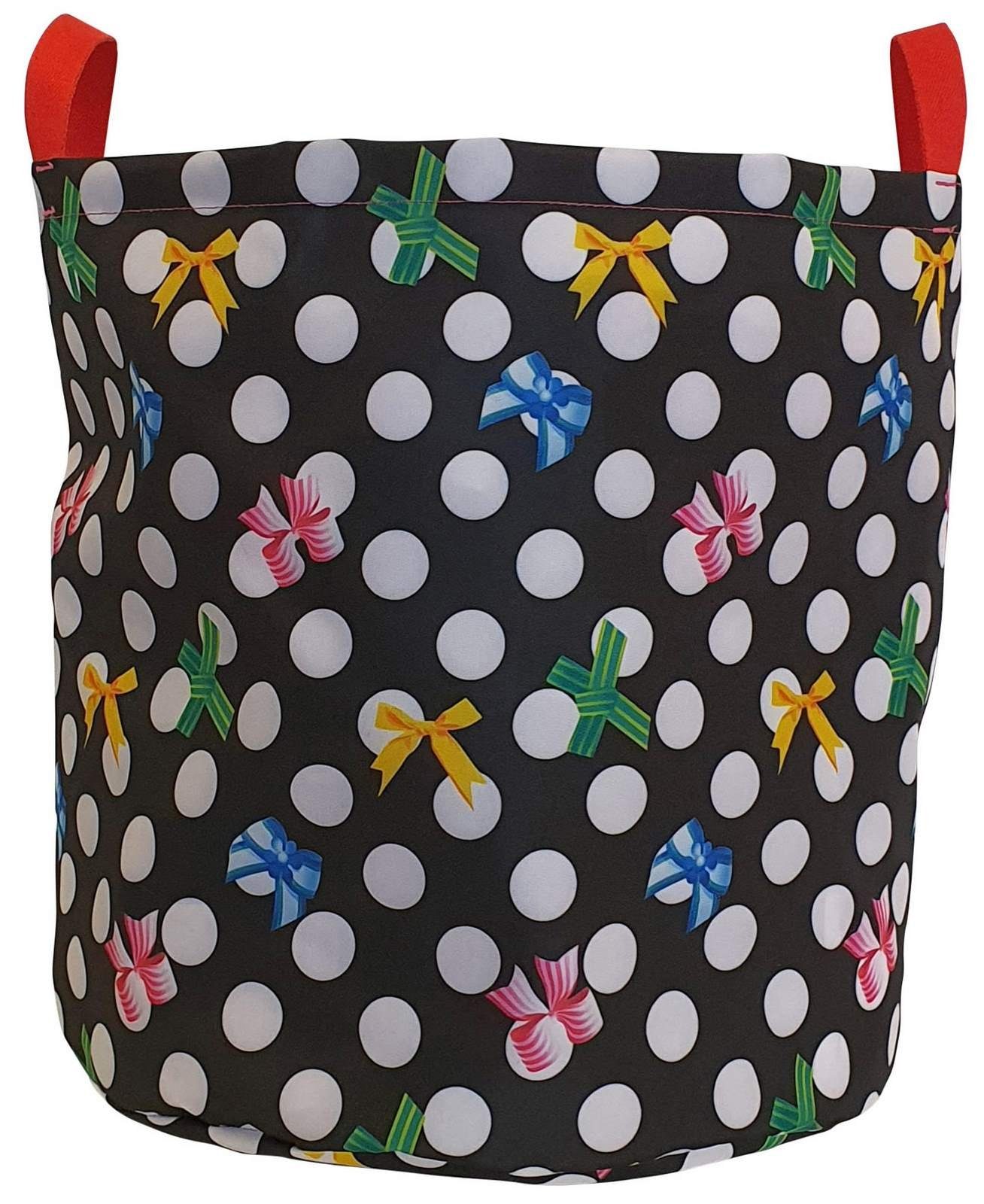 LYCSAC Aufbewahrungstasche Spielzeugtasche Toy Bin Schleifen Punkte 50x45 cm
