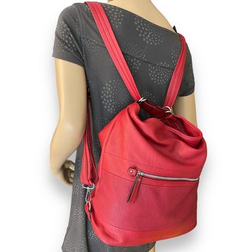 Taschen4life Schultertasche Rucksacktasche D2638 Multifunktionstasche / Rucksack & Umhängetasche, moderne Optik, Multifunktionstasche, als Schultertasche oder Rucksack