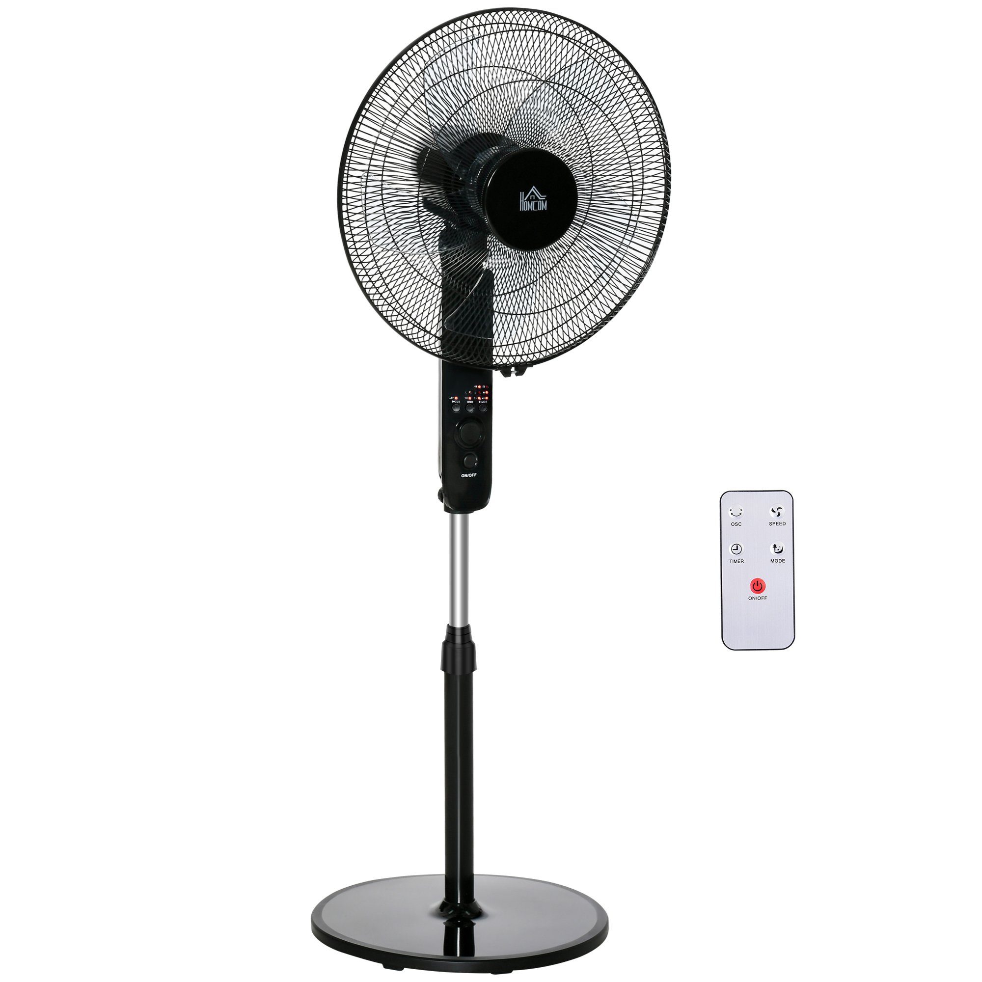 HOMCOM Standventilator mit Fernbedienung, für Wohnzimmer