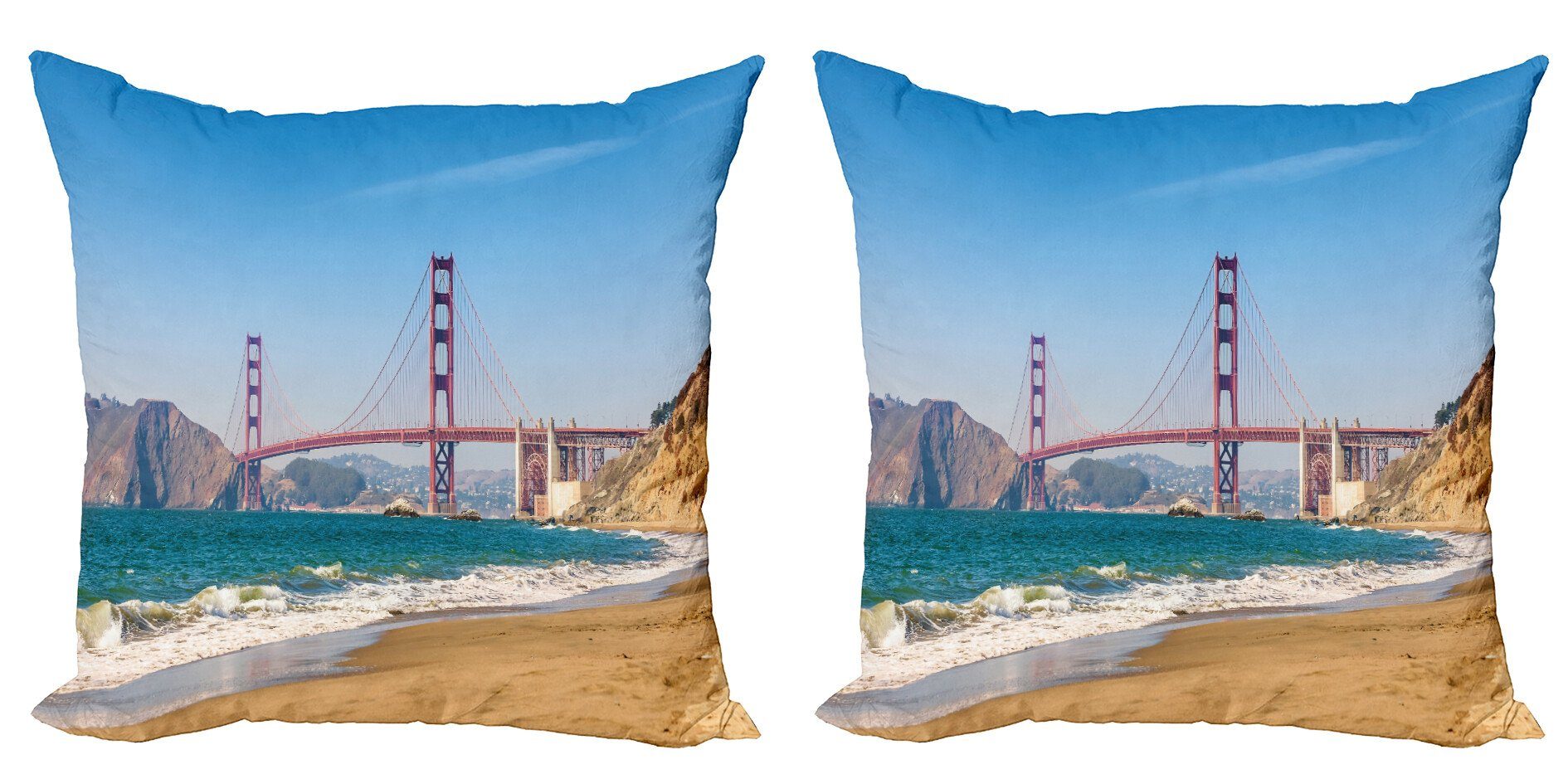Kissenbezüge Modern Accent Doppelseitiger Digitaldruck, Abakuhaus (2 Stück), Strand Küste Seascape Ozean