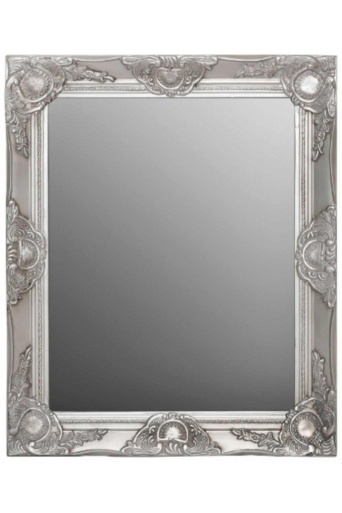 elbmöbel Wandspiegel Spiegel barock 62x52x6cm, silber Spiegel: 62x52x7 Vintage Wandspiegel cm