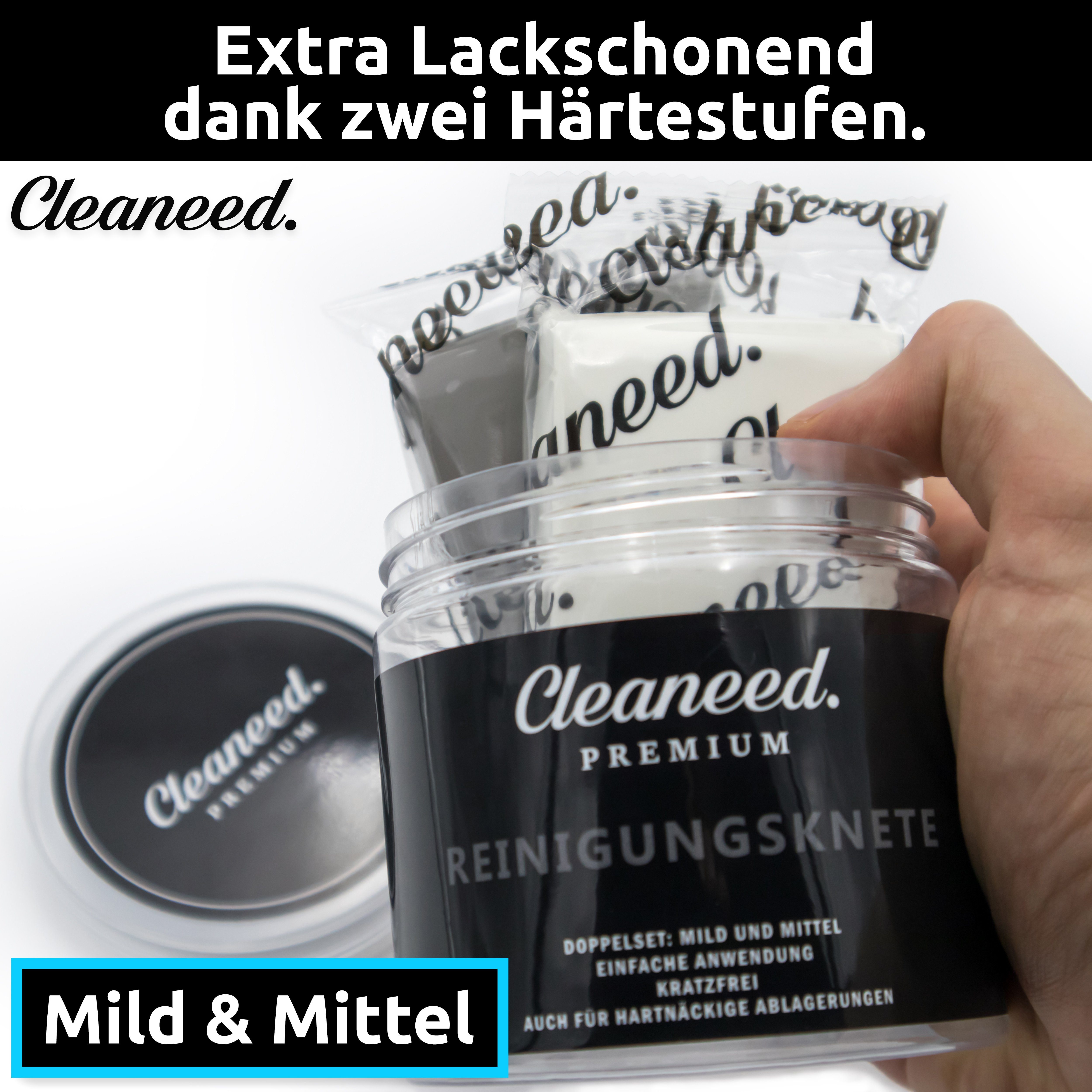 Cleaneed Auto Knete Reinigungsknete Lackknete Auto-Reinigungsmittel (Set, [2-St. Lackknete ideal auch als Flugrost-, Harz- und Teerentferner Schonende & einfache Lackreinigung)