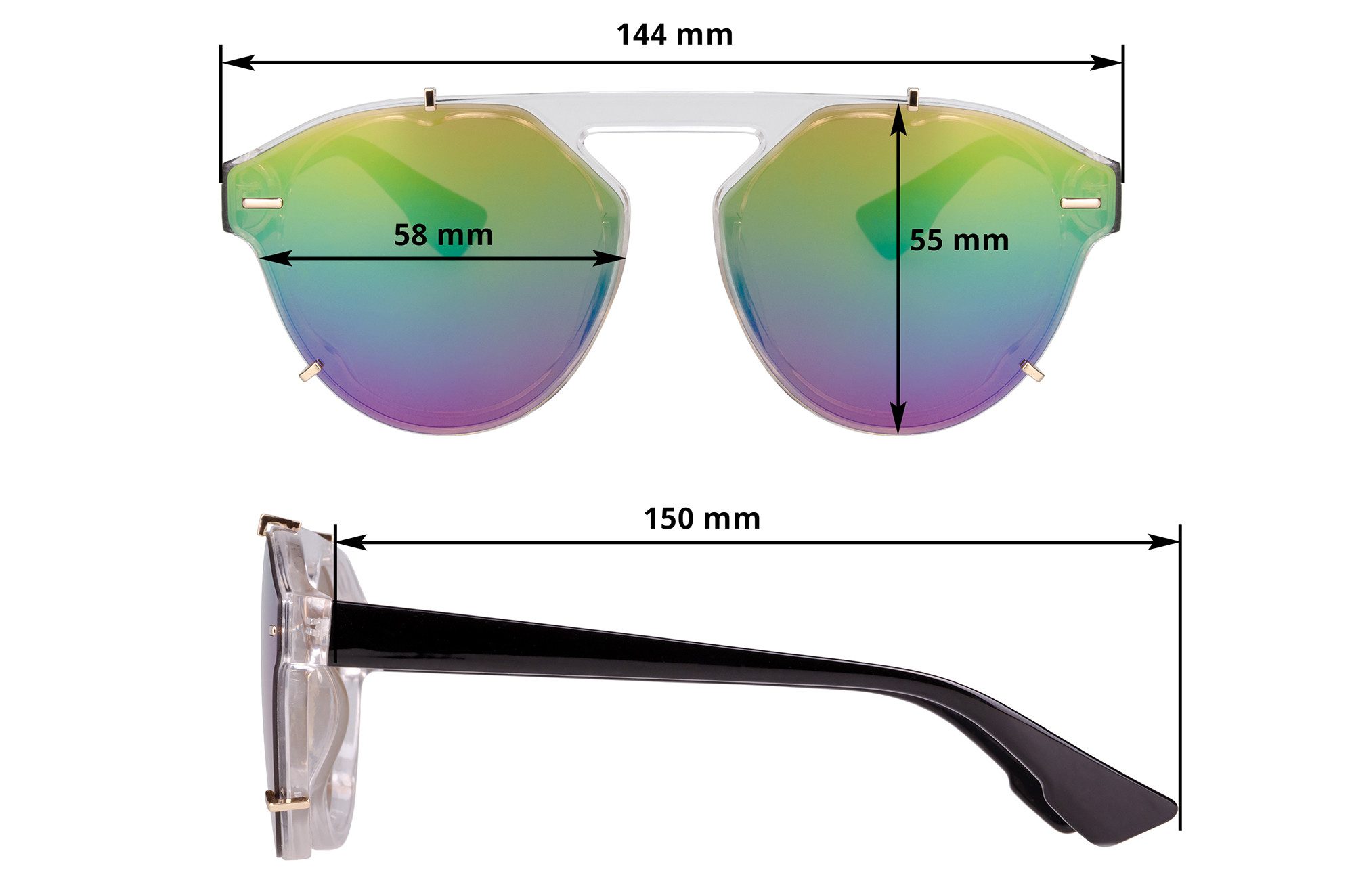 UrbanSky Retrosonnenbrille David (2er-Pack, Sonnenbrillen-Set mit Einstecketui) 2er-Pack - polarisiert