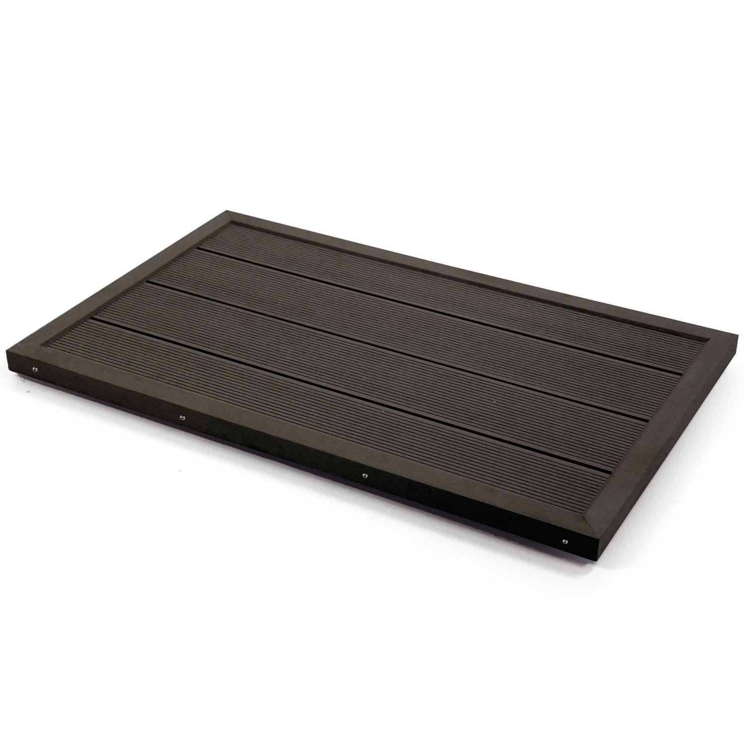 Steinbach Solardusche Outdoor-Bodenelement für Leitern & Solarduschen inkl. Befestigungskit, Massives WPC-Bodenelement: stabil, rutschfest, ohne Fliesenbohren