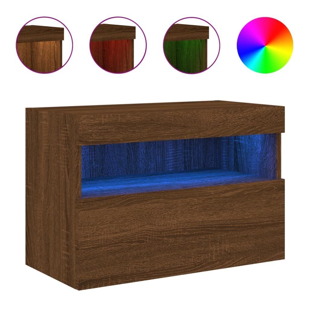 vidaXL TV-Wand TV-Wandschrank mit LED-Leuchten Braun günstig online kaufen