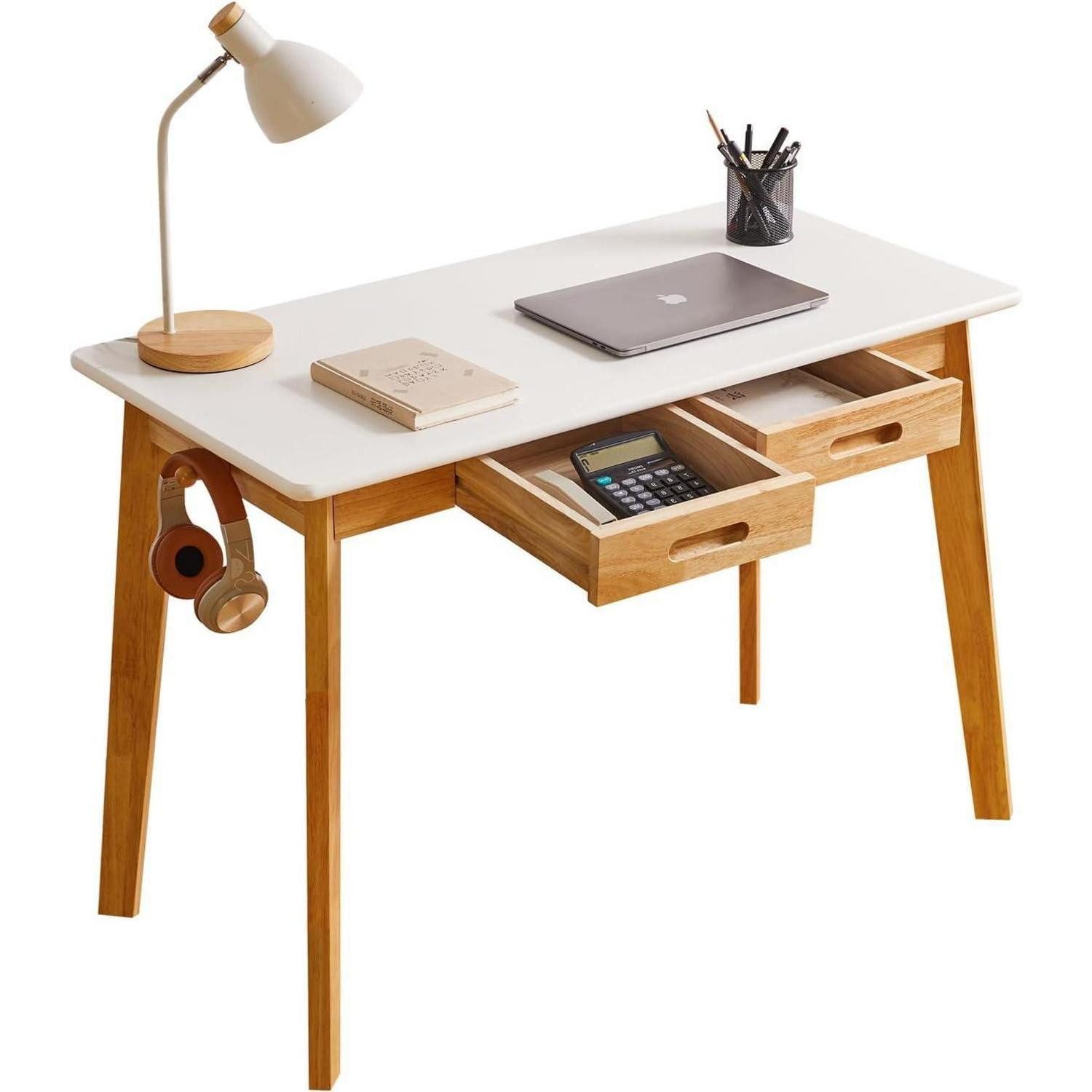 LuxusKollektion Schreibtisch Kleiner Computertisch Holz Schreibtisch Schublade Hängestange