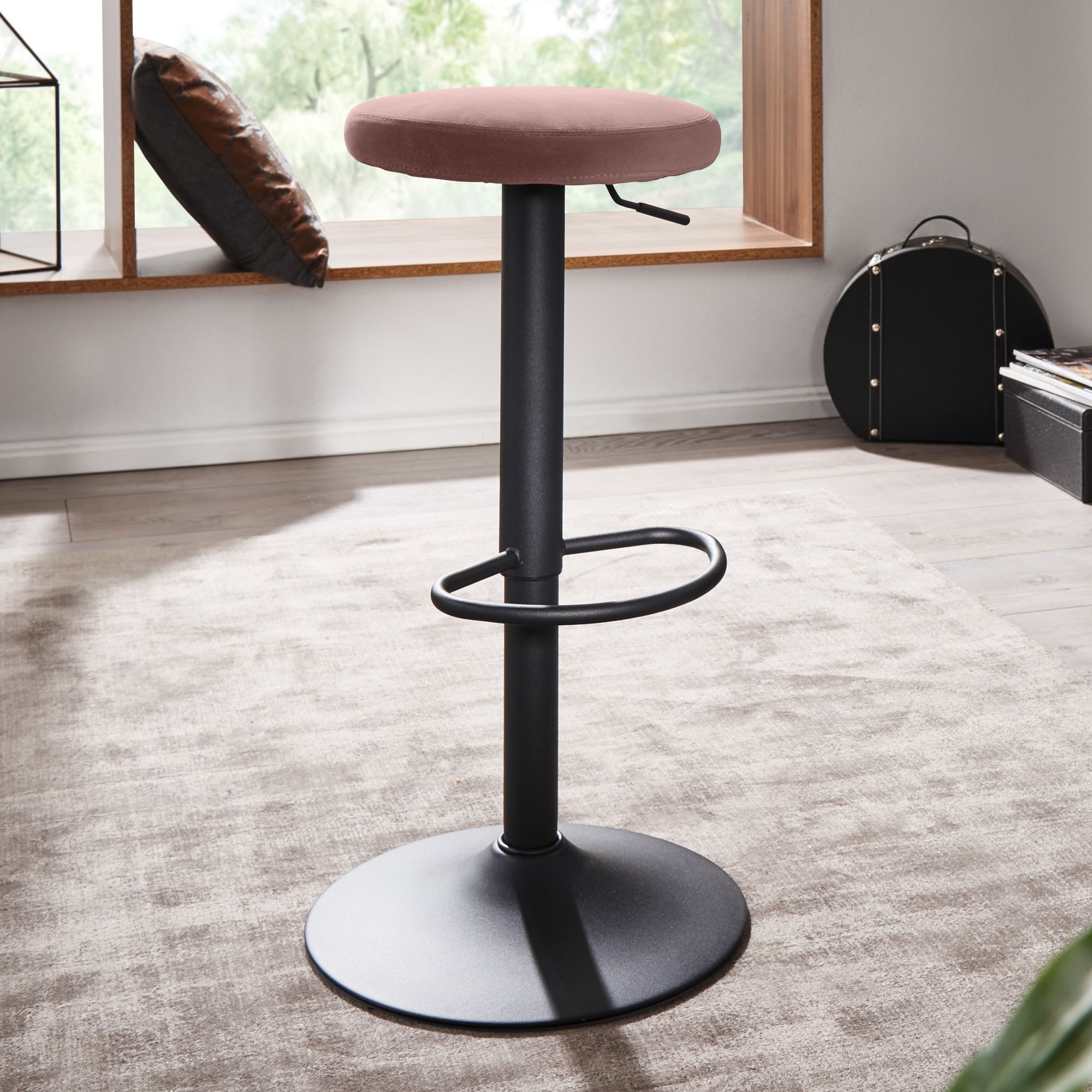 KADIMA DESIGN Barhocker Barhocker Samt Rosa günstig online kaufen