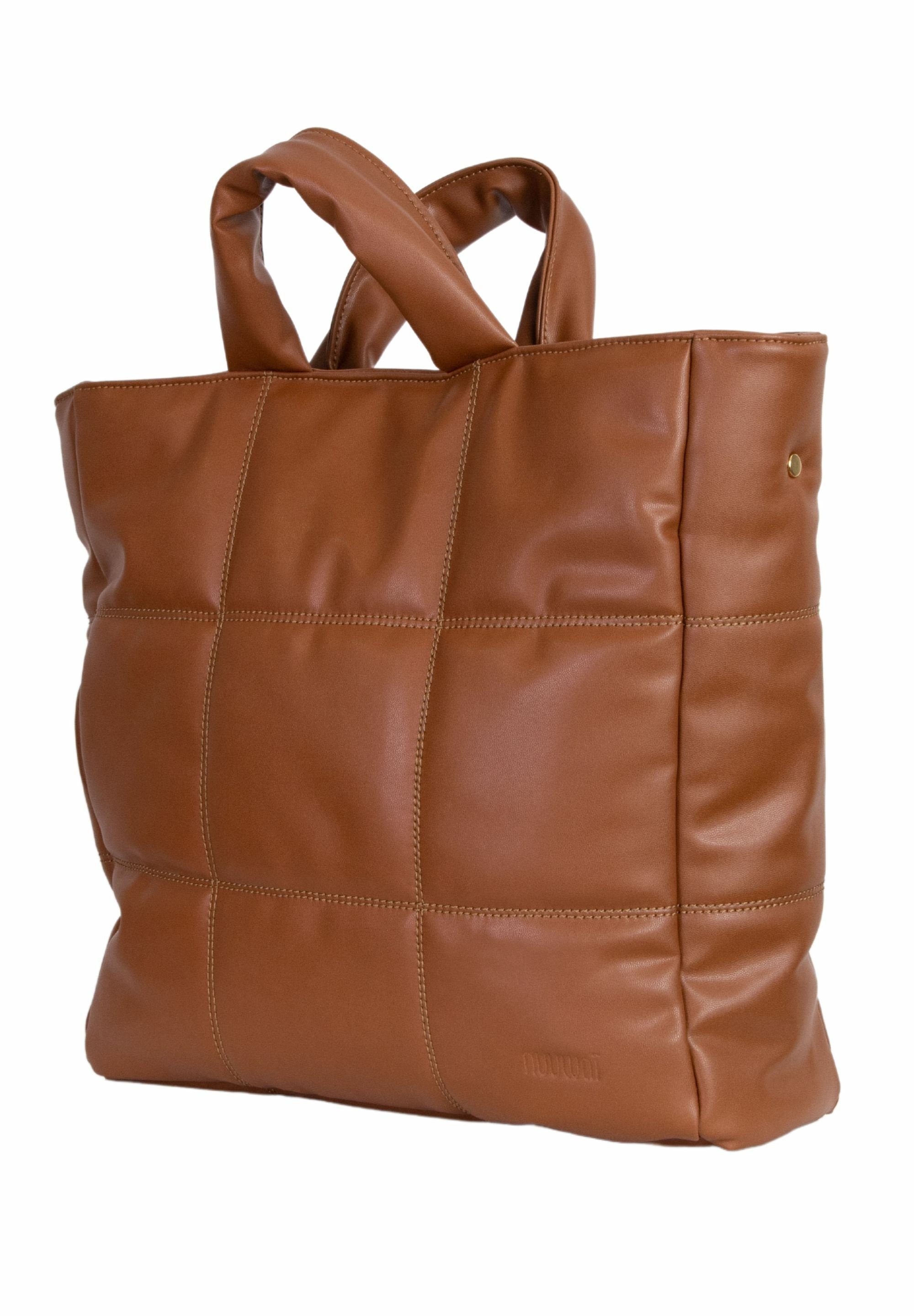 LINN, nuuwai bio-basierte nachhaltig, caramel fair Lederalternative Handtasche brown &