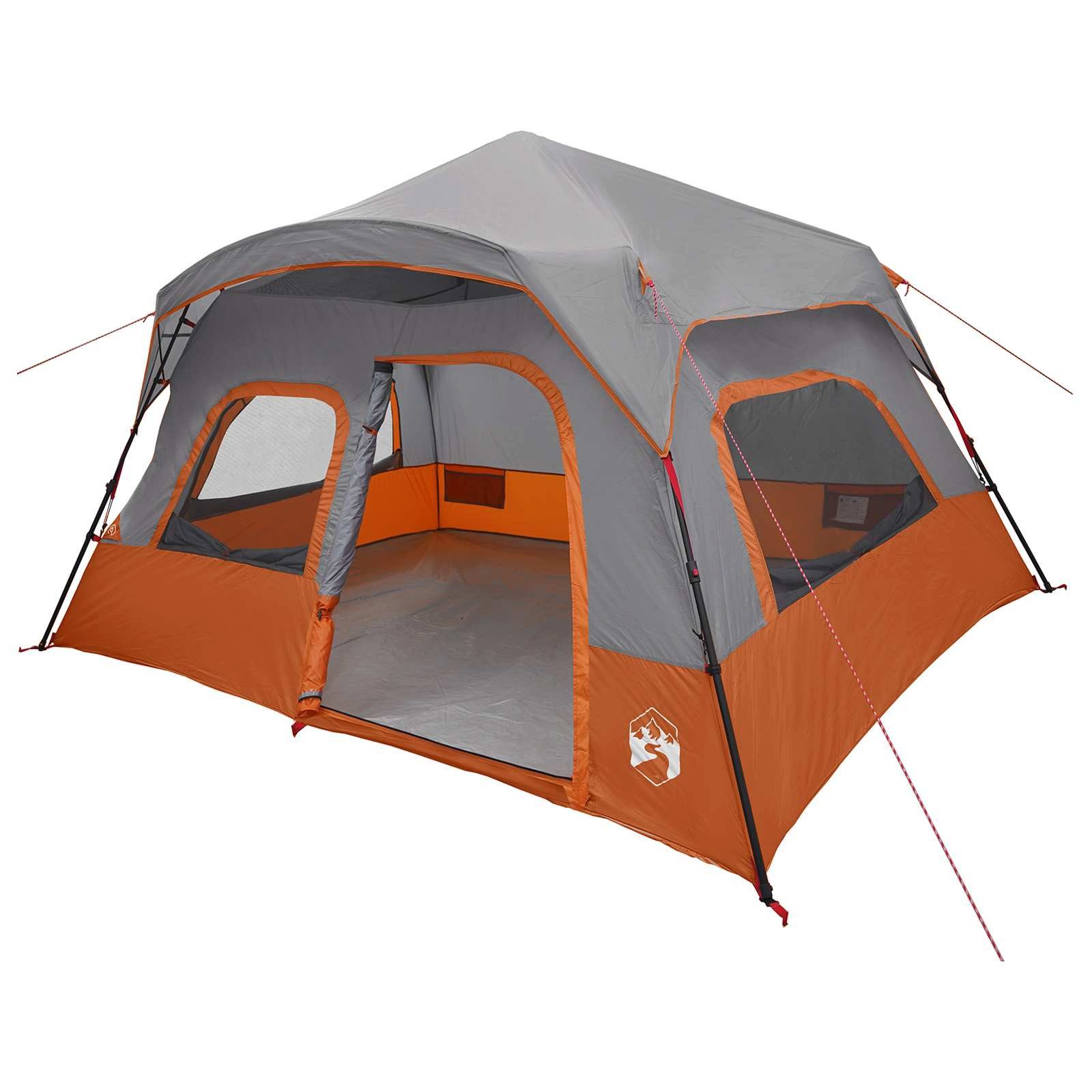 vidaXL Kuppelzelt Sofort Zelt Grau und Orange 340 x 280 x 190 cm, (1 tlg)